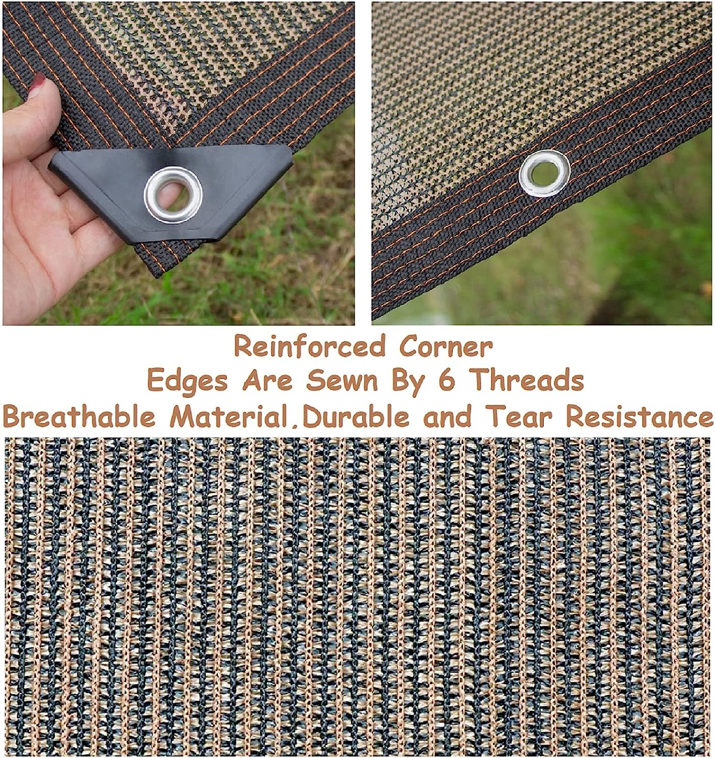 Fence Privacy Screen Balcony Sun Shade Cloth 3'3"X9'9" 80% Shade Fabric Outdoor Patio Screens Mesh Panels Apartments Railing Cover UV Protection for Backyard Garden Porch Deck image number 2