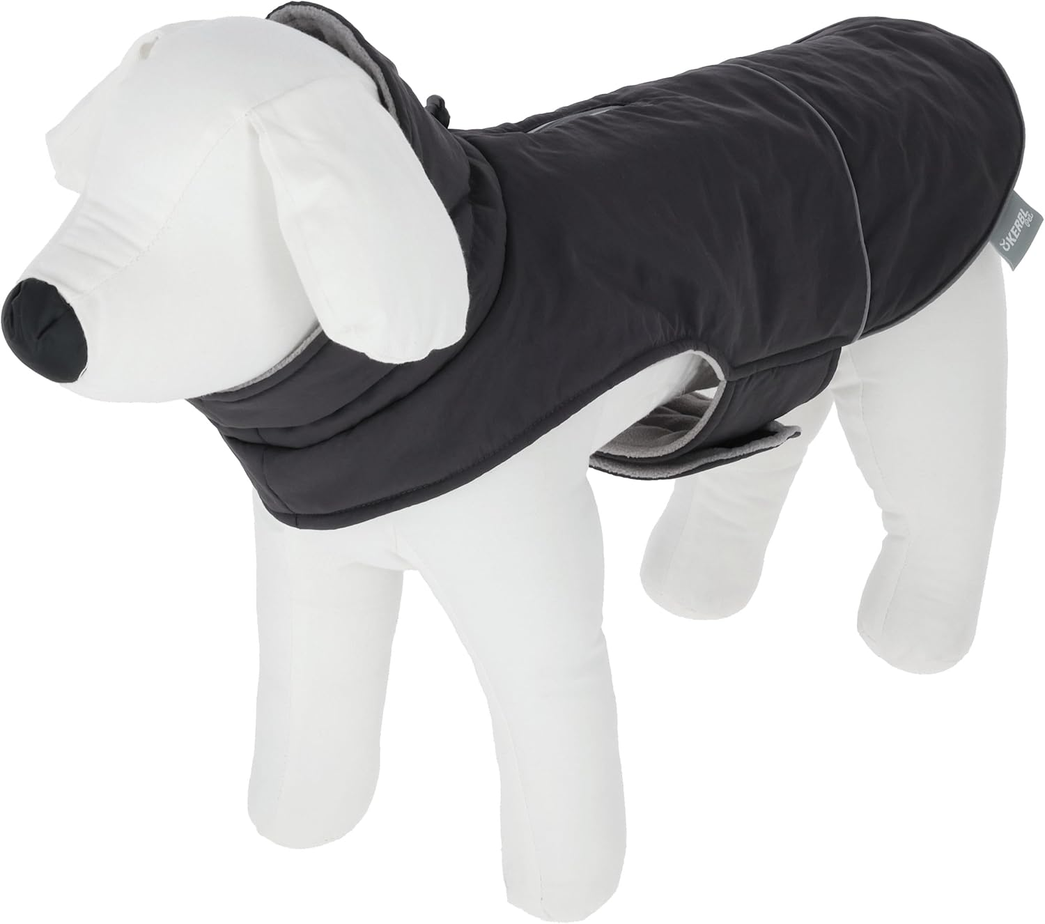Kerbl Pet Montreal Dog Coat, Wind and Water-Repellent, Fleece Lining, Stretch Material, Easy to Put On, Reflective Piping, Washable at 30 &deg;C, XXL, 55 Cm, Grey image number 3
