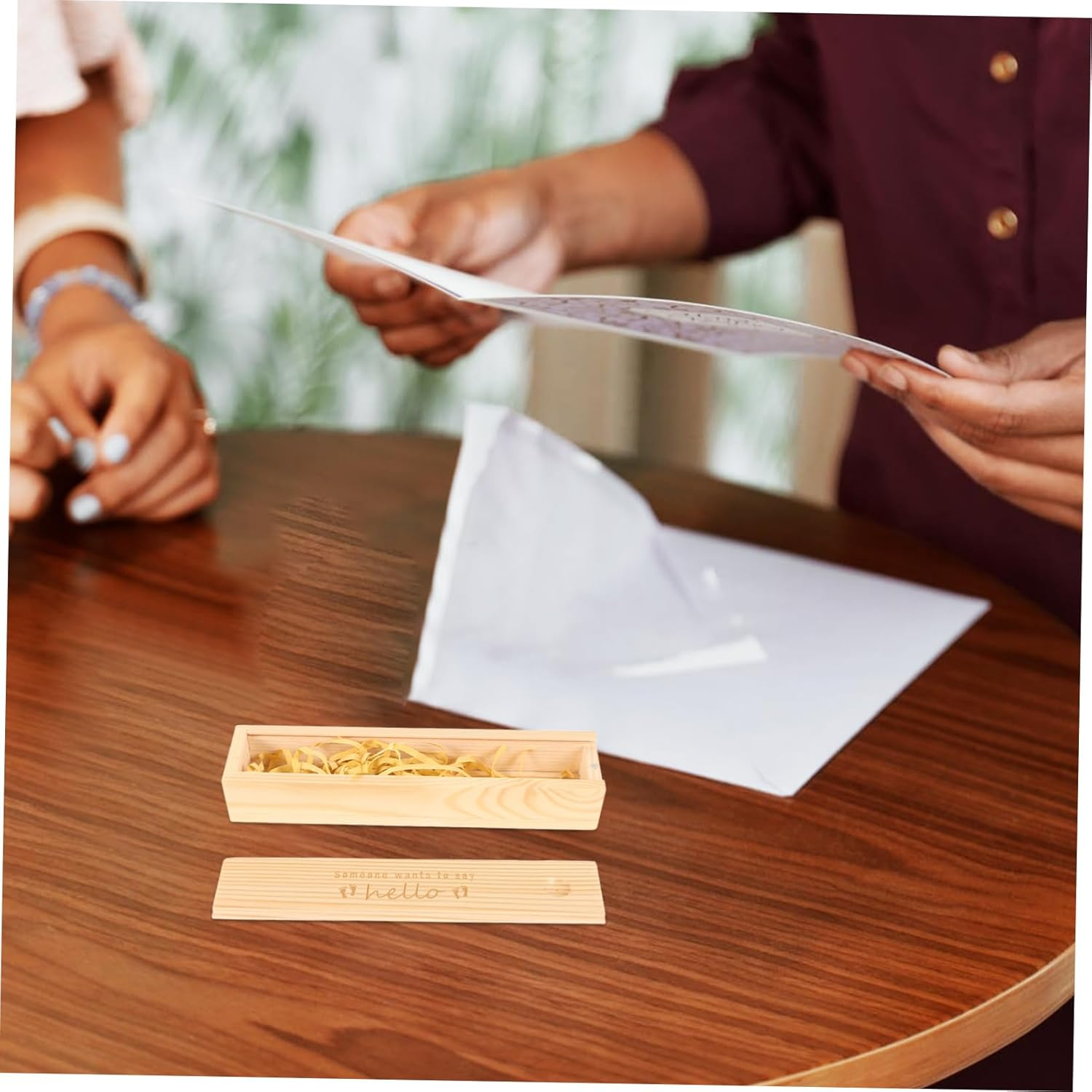 Pregnancy Test Holder Wood Box Announcement Scratchies for Newborn Keepsake Organizer image number 4