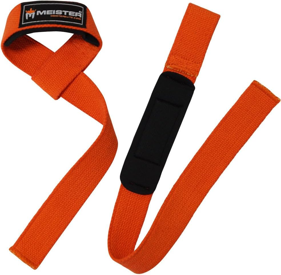 Meister Neoprene-Padded No-Slip Weight Lifting Straps for Grip (Pair)