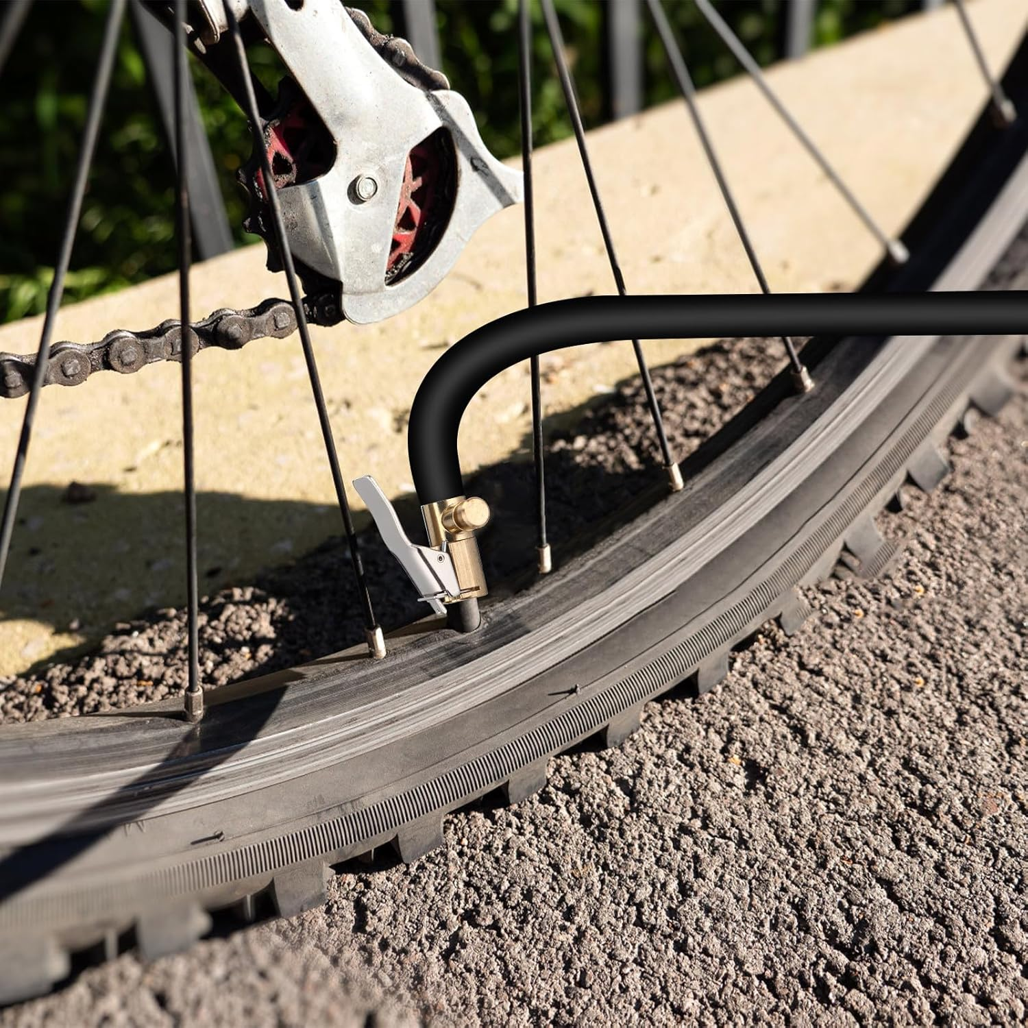 Sosoport 2Pcs Locking Tire Air Chuck Quick Connect Inflator Attachment for Car and Motorcycle Tires Straight Screw-On Air Chuck Compatible with and Bike Accessories image number 4