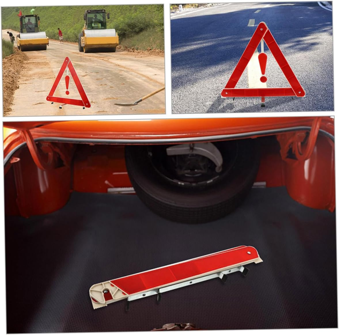 SOLUSTRE 3Pcs Reflective Road Markers Safety Triangles Emergency Triangles for Highway Warning Reflective Sign Roadside Reflectors