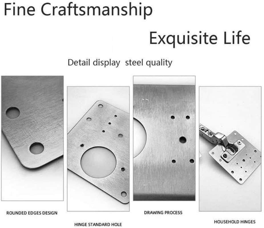 8 PCS Hinge Repair Plate,Stainless Steel Fix the Hinge Side Plate Repair Piece with Mounting Screws for Wood,Kitchen,Cabinet Door,Furniture, Shelves