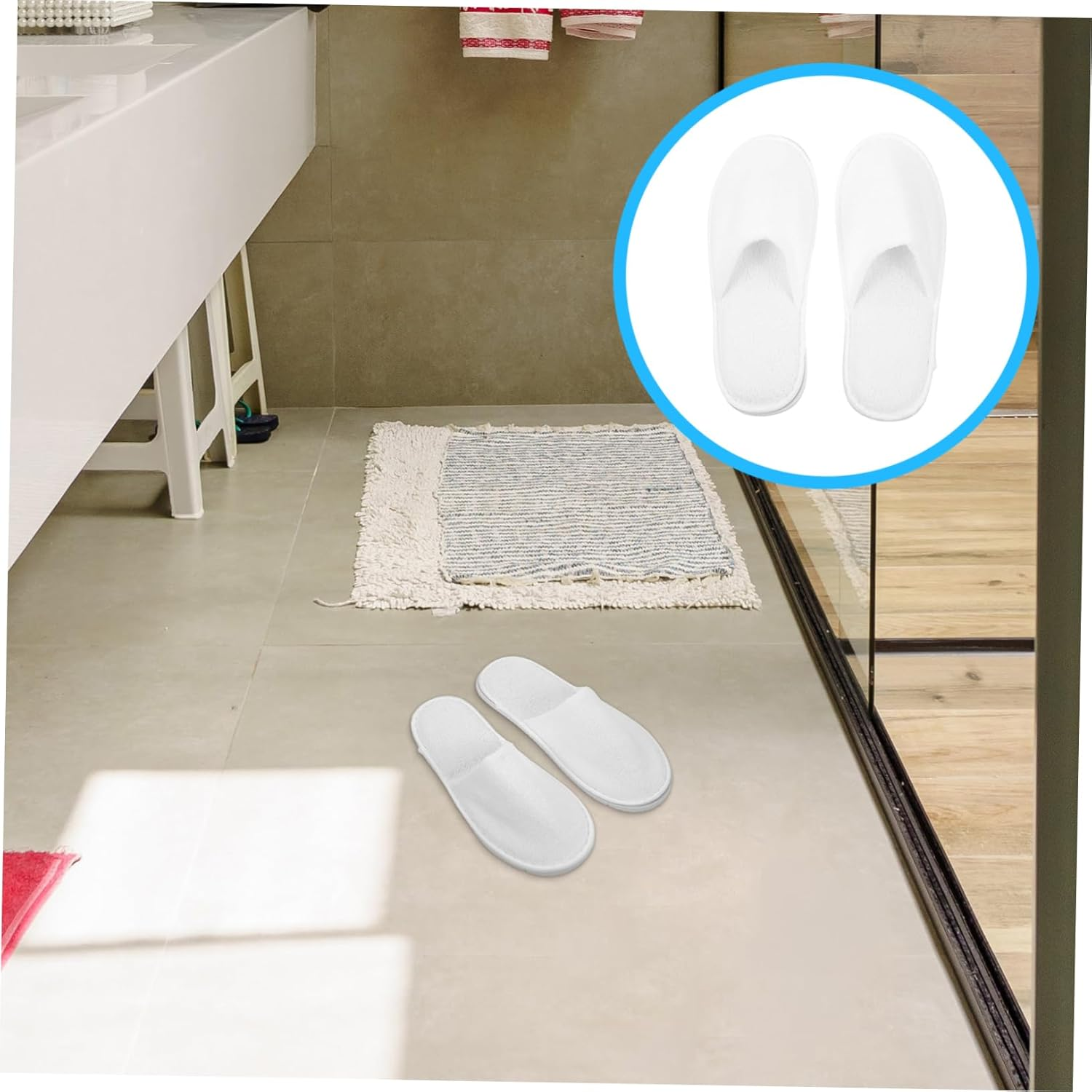 6Pairs Disposable Slippers Lightweight Indoor Coral Slippers Home Guest Unisex