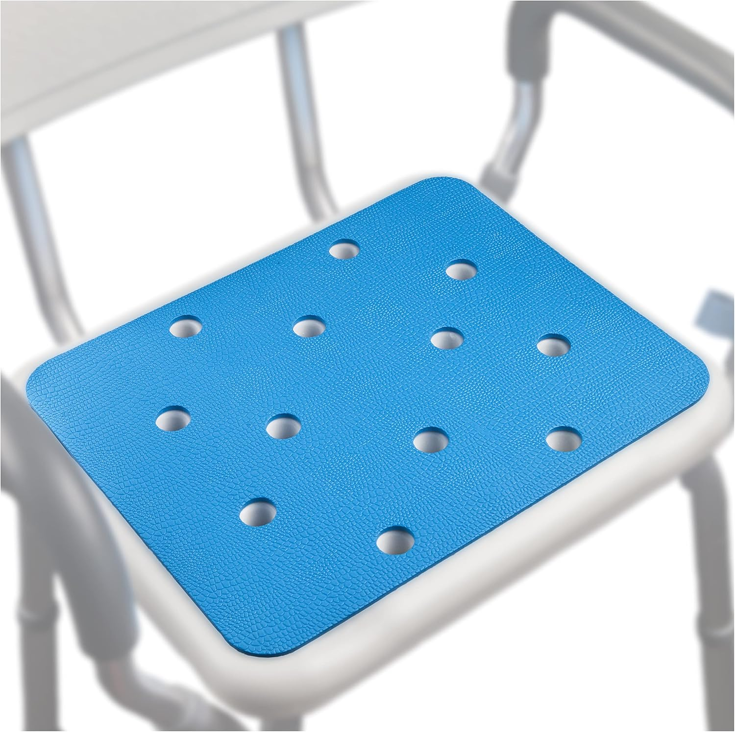 MINIVON Bath Chair Pad with Adhesive Backing Non Slip Shower Seat Mat, Textured Surface 15 X 12, Bathroom Shower Chair Cushion, Waterproof, Soft Pad Cover Bath Stool for Elderly image number 5