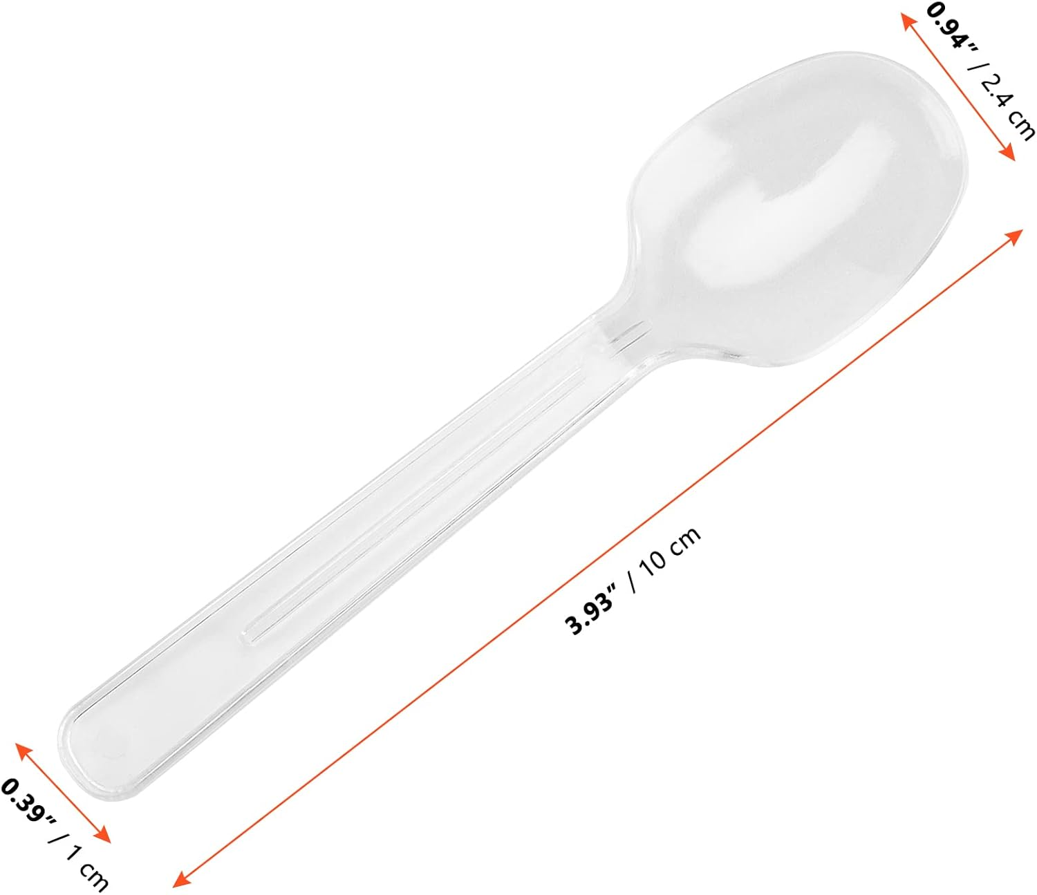 SINJEUN 400 PCS Mini Dessert Spoons, 10Cm Clear Plastic Lightweight Reusable Teaspoons for Party, New Year, Dessert House image number 6