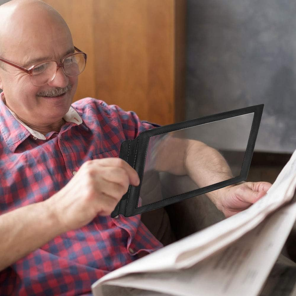 4 PCS A4 Full Page Magnifier Sheet Magnifying Glass Reading Aid Lens 3X Big for Seniors Old Mom Dad (Black)