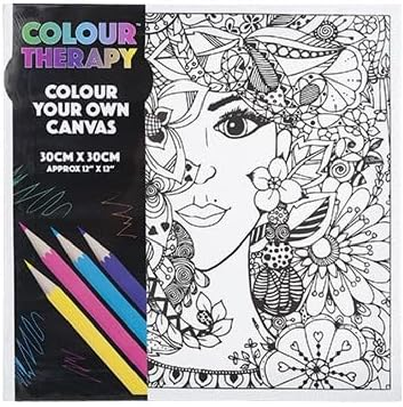 Colour Your Own Pre-Drawn Stretched Kids Children Canvas to Paint 30Cm X 30Cm (12&rdquo; X 12&rdquo;) Randomly Selected image number 4