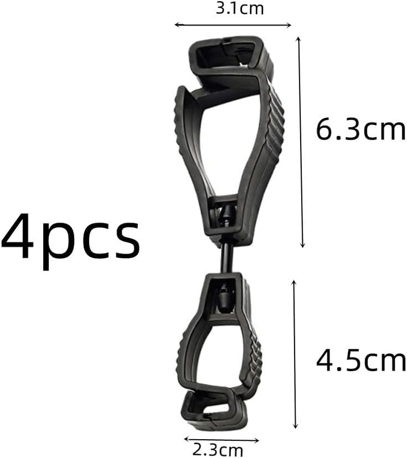 4 PCS Glove Clips, Black Grabber Clip Safety Work Keeper, Clamp Catcher Labor Holder Guard for Work Gloves image number 1