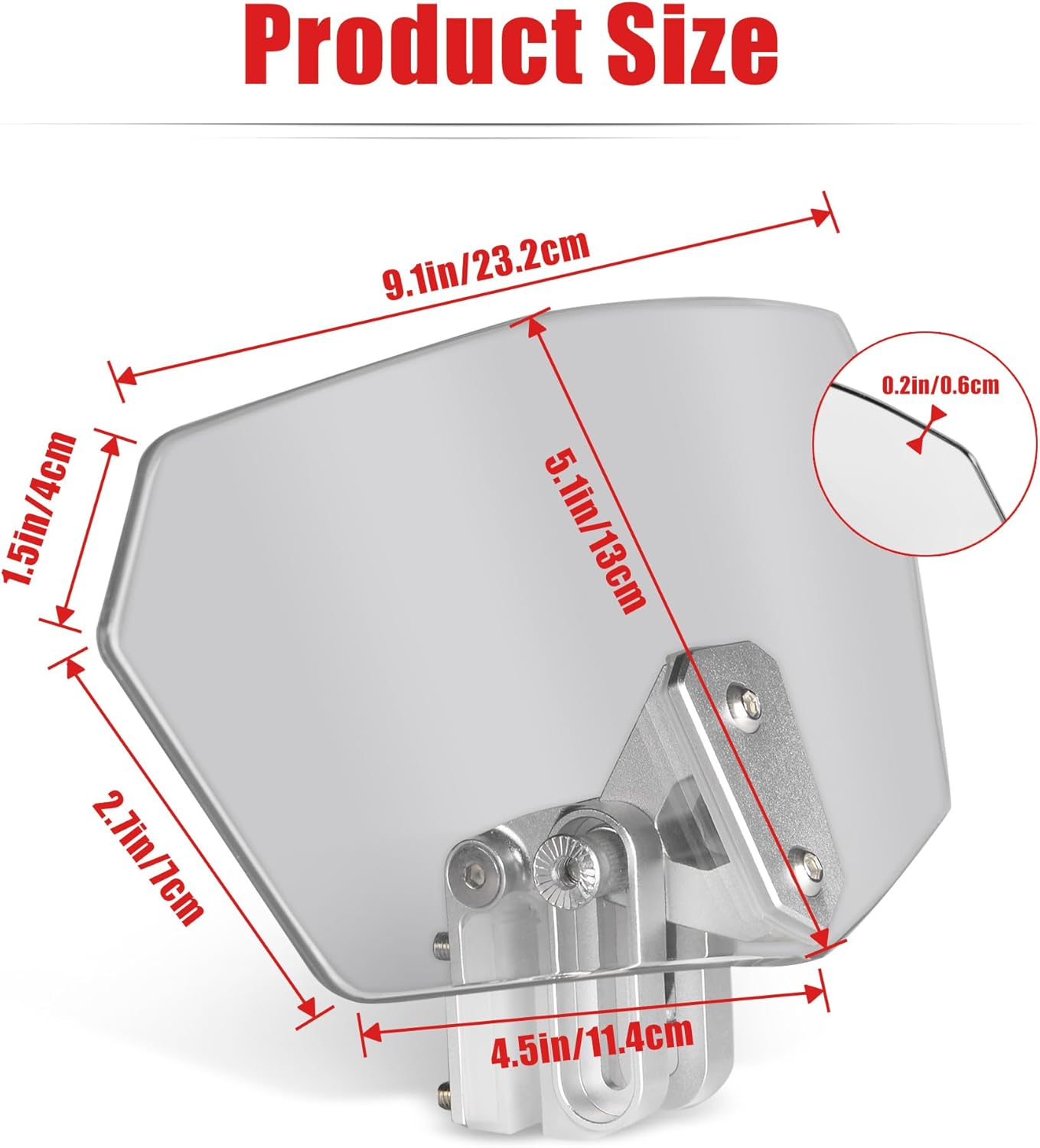 Goldfire Universal Motorcycle Windshield Airflow Adjustable Windscreen Wind Deflector for Kawasaki BMW Benelli KTM Triumph(Color: Black)) - Black image number 5