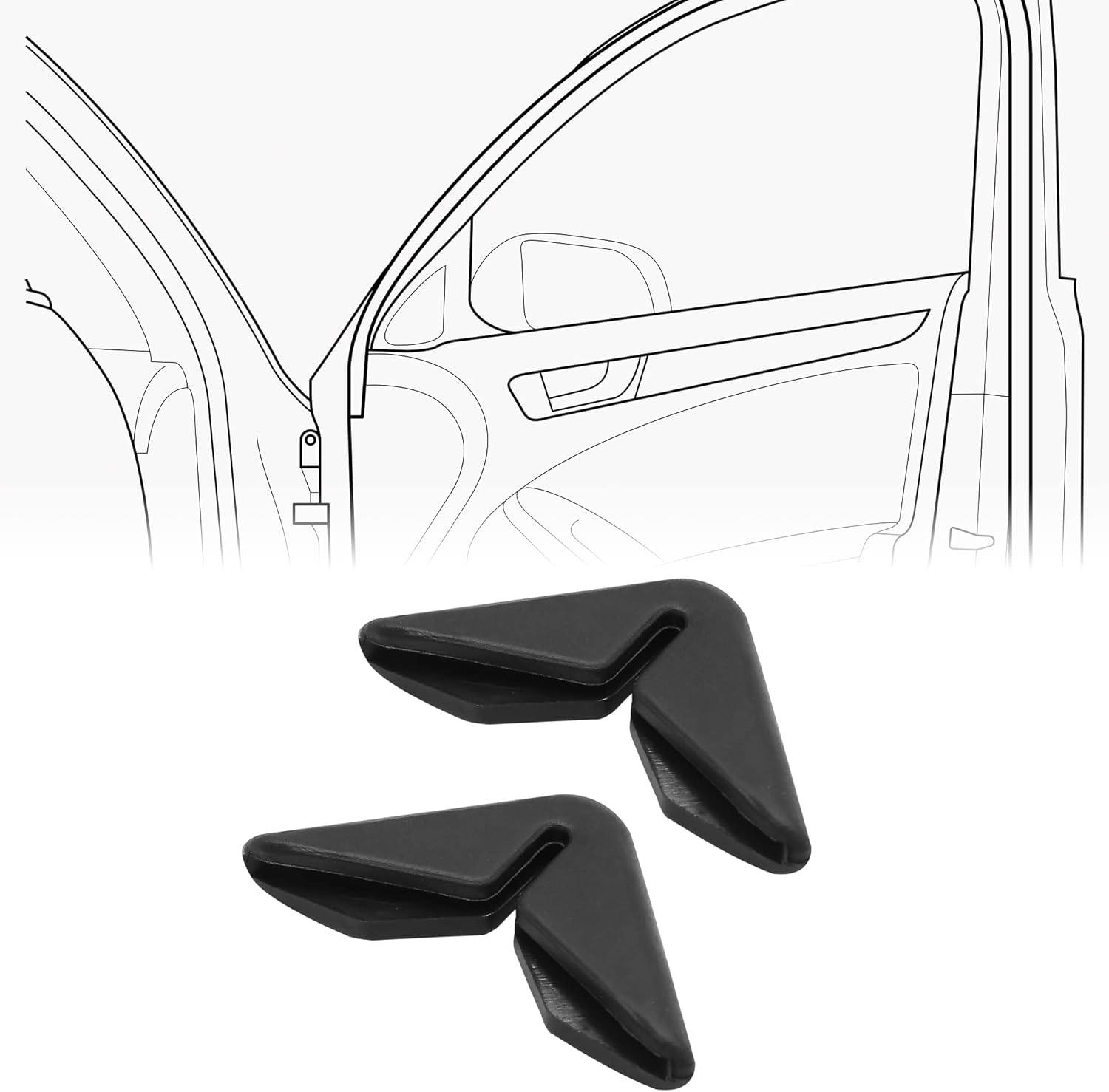 Uxcell 2Pcs Black Universal Automobile Car Side Door Edge Corner Guard Protector image number 3