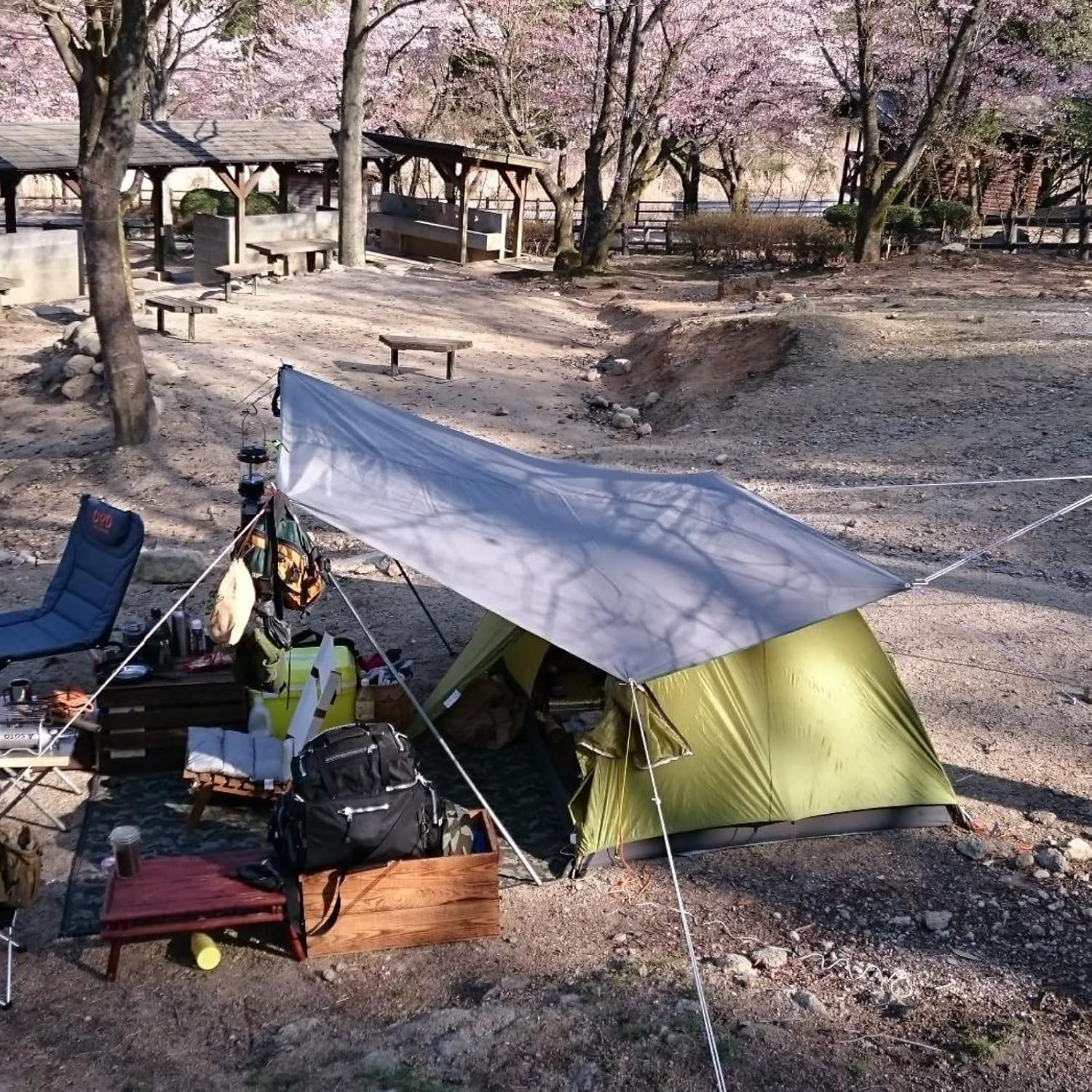 TRIWONDER Waterproof Hexagonal Hammock Rain Fly Tent Tarp Footprint Ground Cloth Camping Shelter Sunshade Beach Picnic Mat for Hiking Picnic (Grey - L - Tarp Only) image number 3