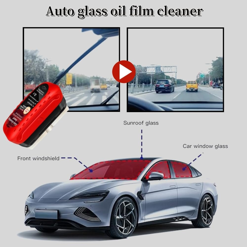 Car Windshield Oil Film Cleaning Brush, Glass Polishing Tool, Front Rear Mirror Cleaner