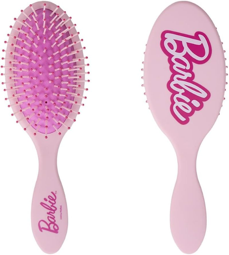 Barbie 4 Piece Hair Accessories Set: Hair Brush, Scrunchies, Bag in Gift Box (Pink, 1 Piece) image number 1