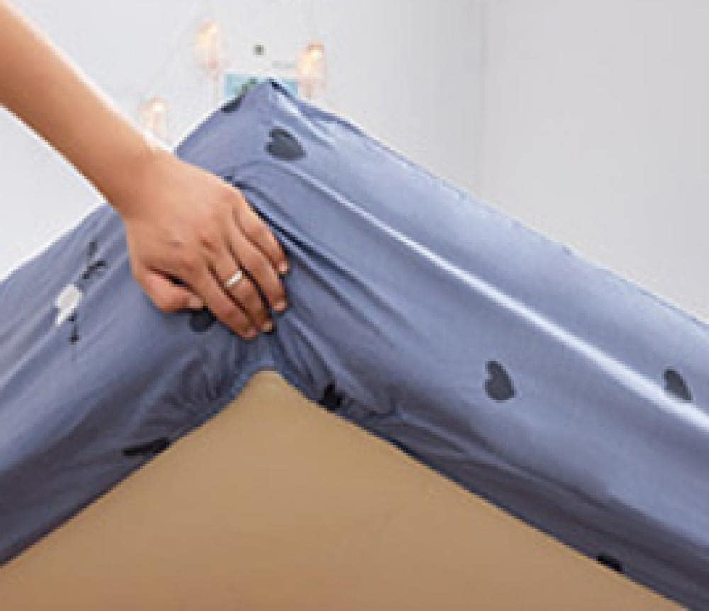 Luxurious Bottom Sheet to Fit Snugly around Your Mattress,Pure Cotton Printed Stylish Bed Linen,Double King-Size Protective Cover for Apartment Bedroom-Blue_2_150X200Cm image number 5