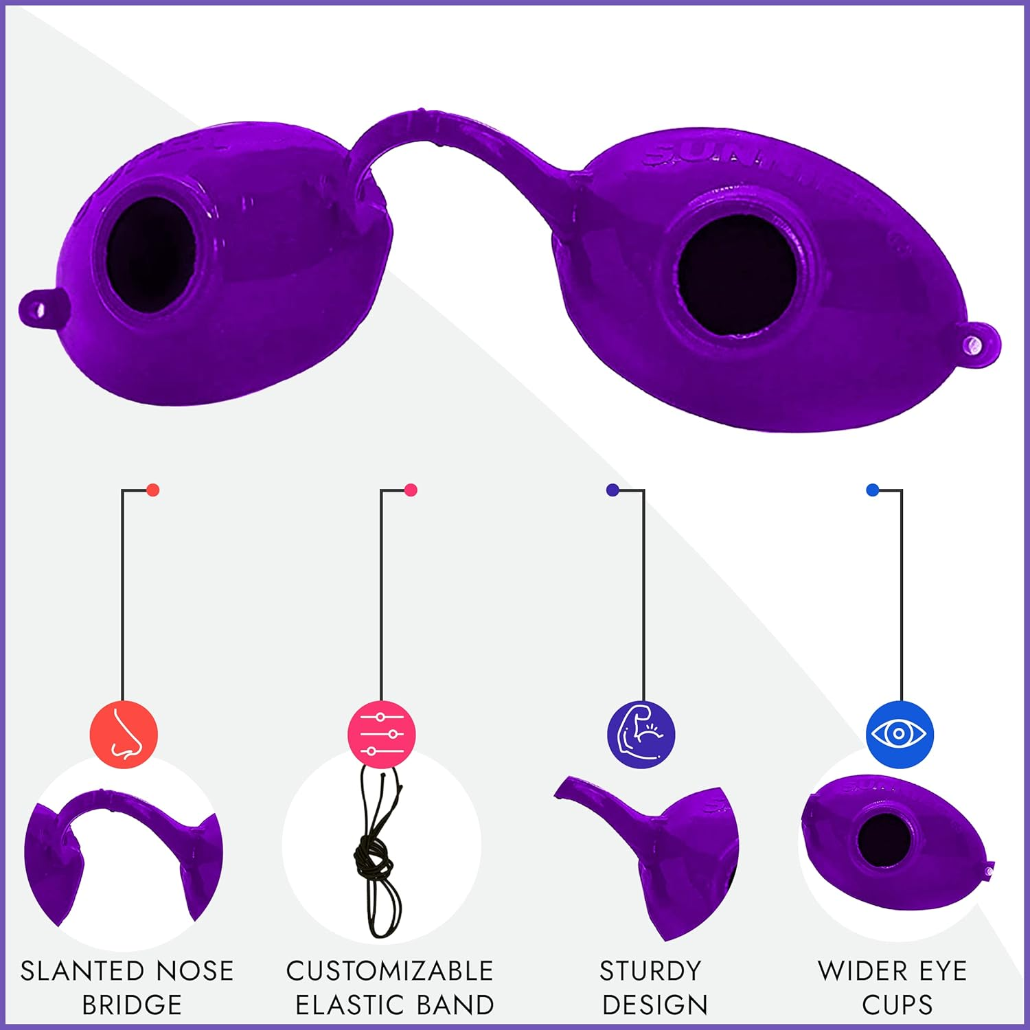 Super Sunnies UV Eye Protection FDA Compliant Eyeshields, Tanning Bed Goggles, Red Light Therapy Glasses W/Strap image number 4