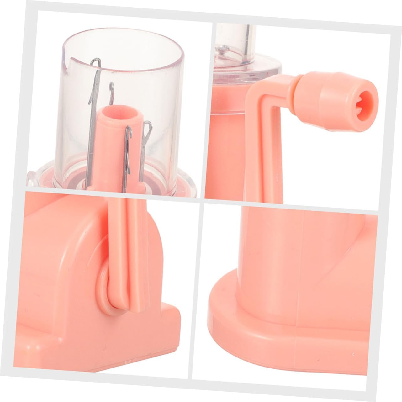 Operitacx 2 Set Rope Braiding Machine Hand Spool Knitter Machine Manual Spool Knitter Yarn Winder Tool Pink Metal image number 5