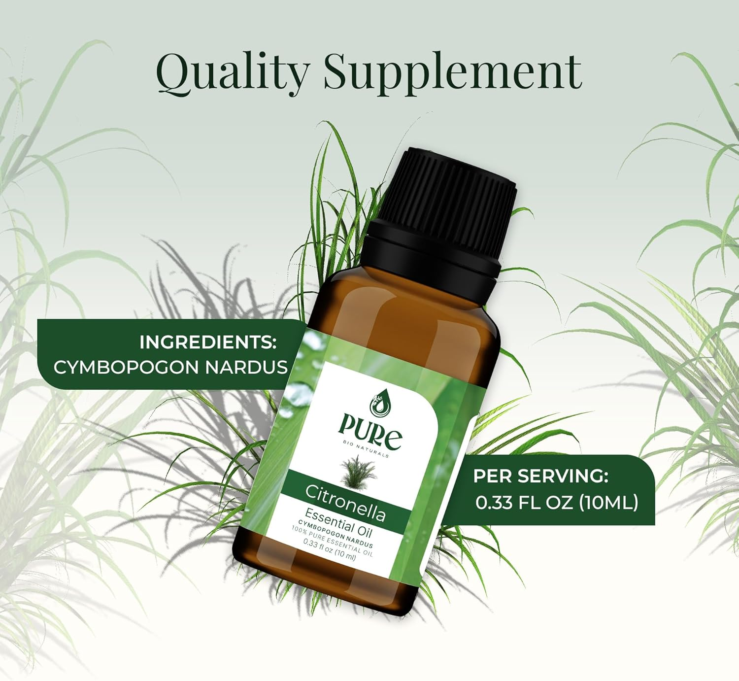 Pure Bio Citronella Oil | 100% Natural, Organic & Pure | Therapeutic Grade Essential Oil for Insect Repellent, Aromatherapy & Massage &ndash; 100 Ml image number 3