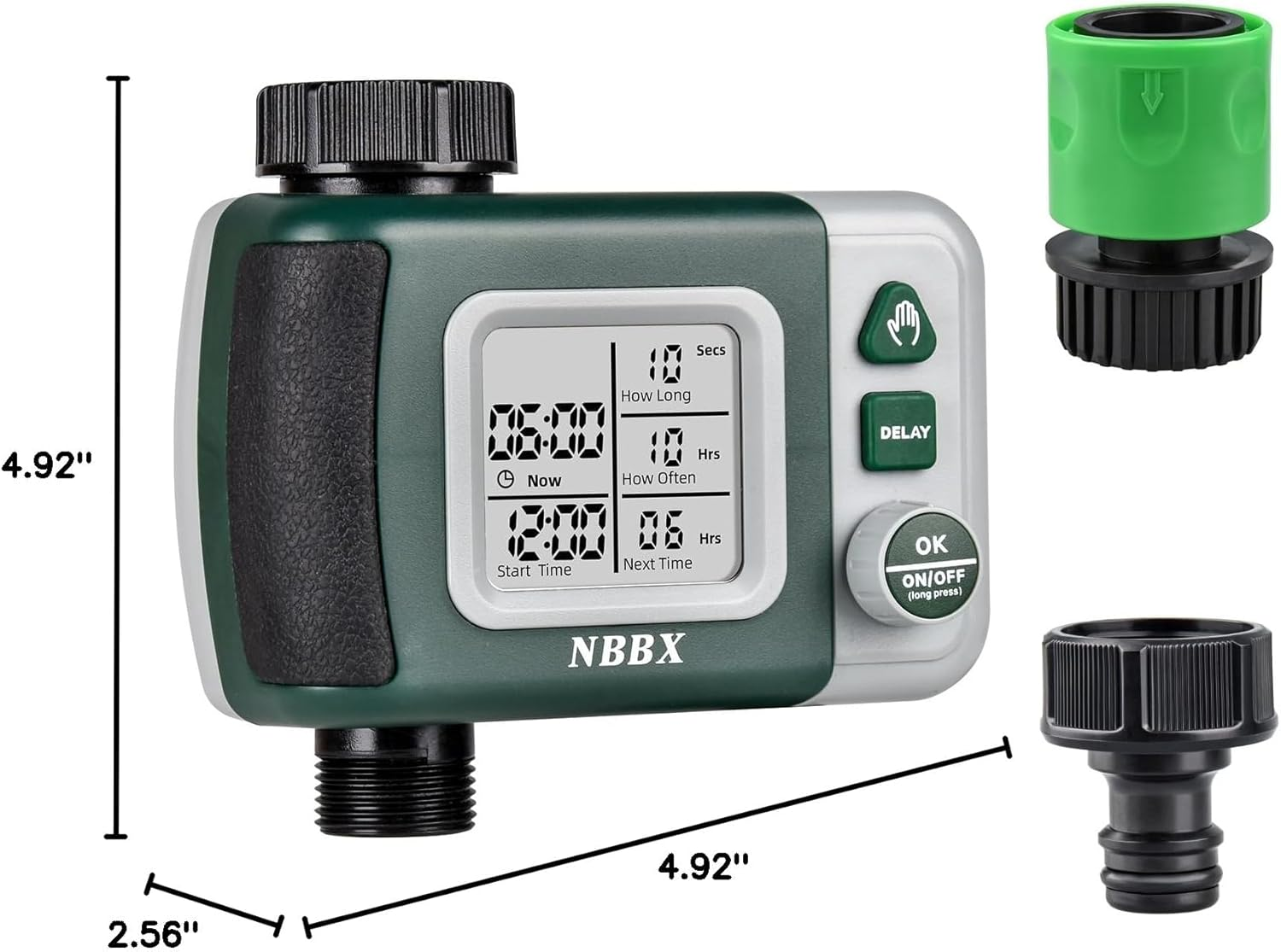 Automatic Water Timer for Garden Hose Tap, Digital Sprinkler Timer with Rain Delay, Outdoor Tap Water Timer for Lawn Garden Irrigation Watering System (Green) image number 6