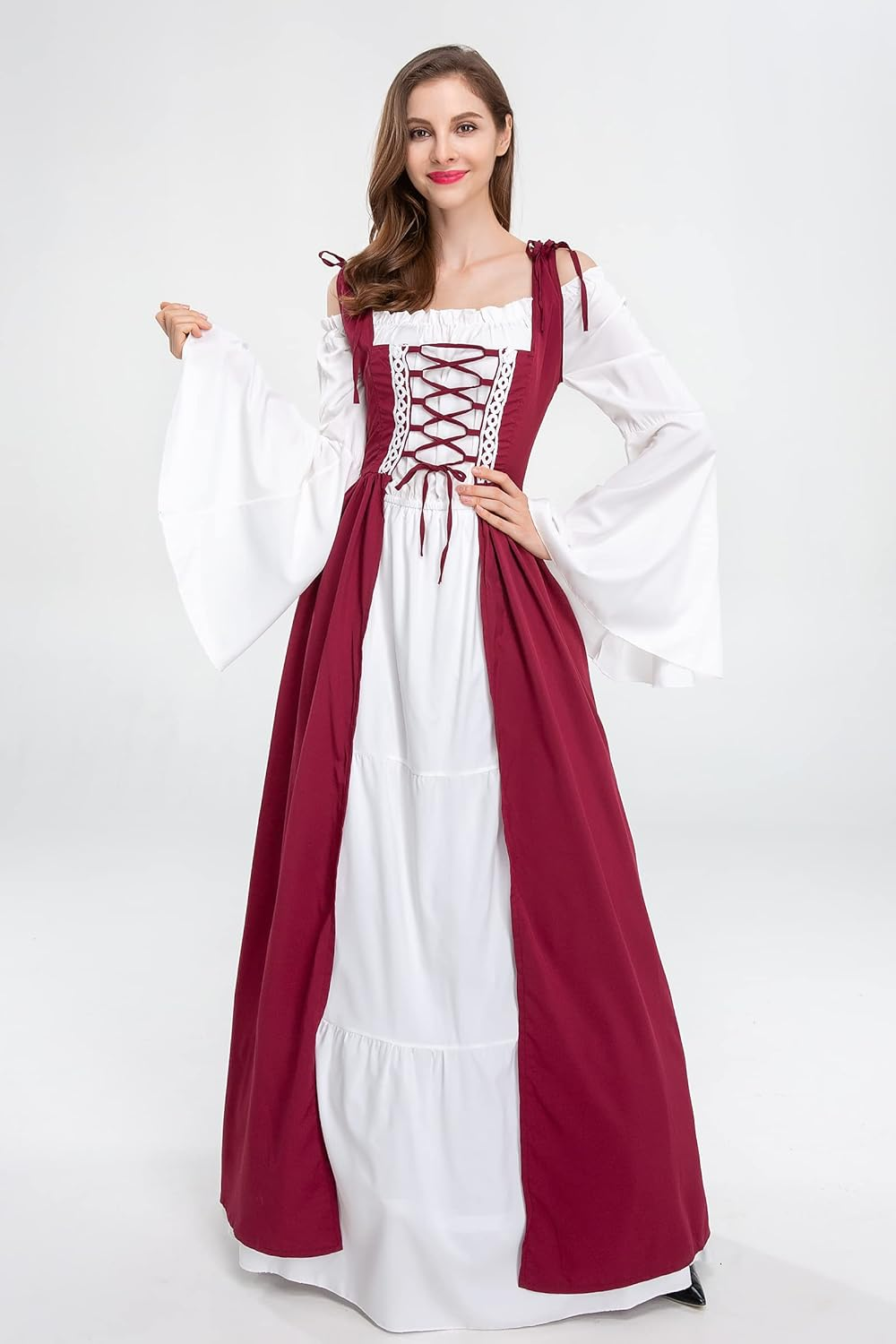 Medieval Renaissance Costume Dress for Women Halloween Cosplay Party Maxi Dresses image number 7