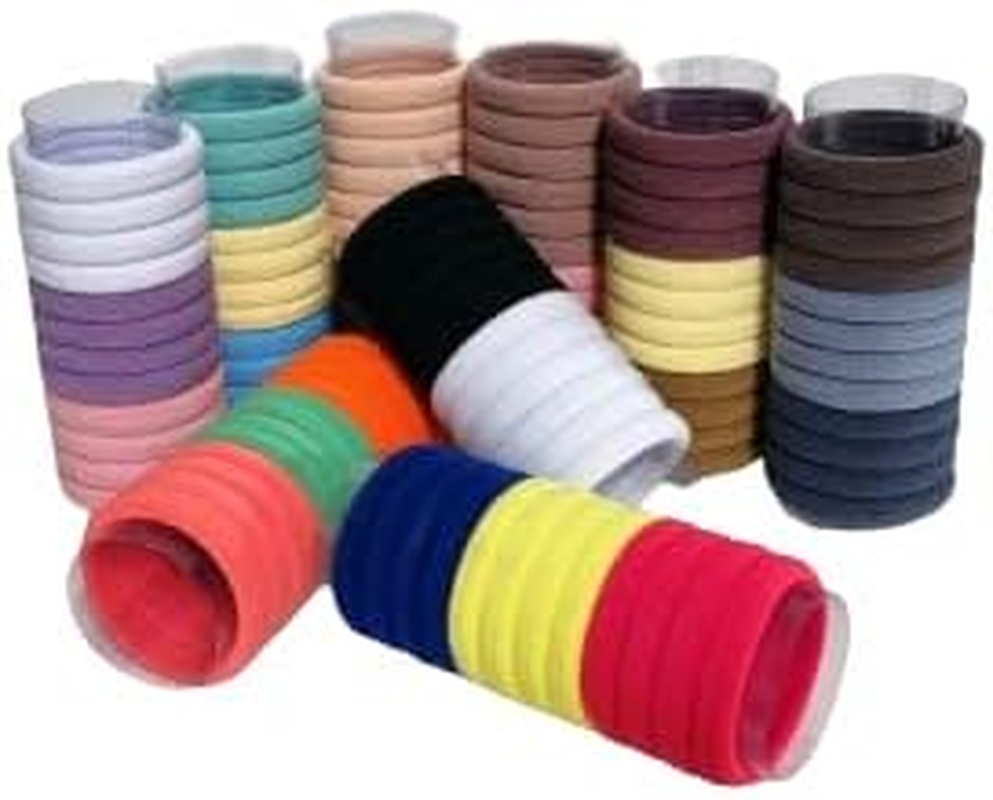Elastic Hair Scrunchies 80Pcs (Multicolor_A)