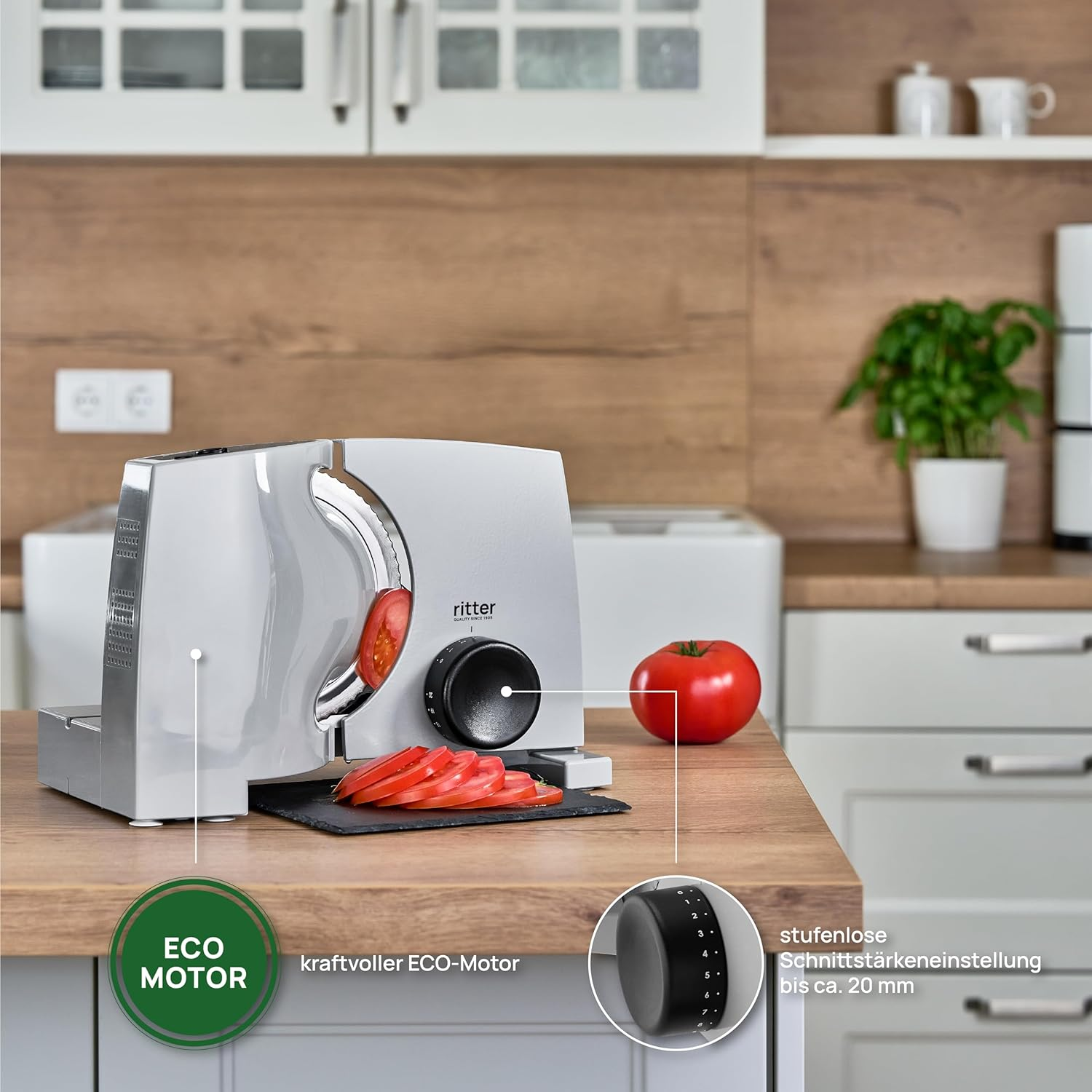 Ritter Nova 1 Electric All-Slicer and Bread Slicer Made of Metal, Made in Germany image number 1