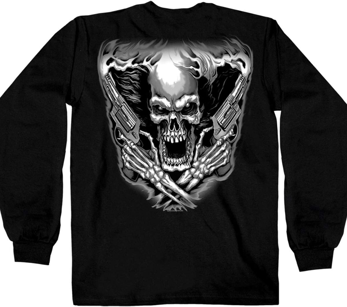 Hot Leathers Mens Motorcycle GMD2076 Men S Assassin Black Long Sleeve Shirt, Black, Xx-Large US