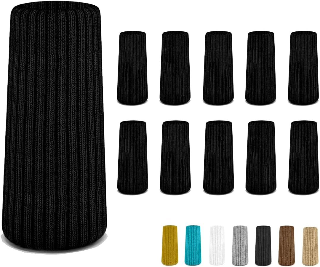 32 Pcs Brown Premium Chair Leg Socks Protectors for Hardwood Floors - Do Not Easily Fall off - Very Easy to Put on - Fits All Leg Shapes - High Elastic Bar Stool Leg Covers - Furniture Pads