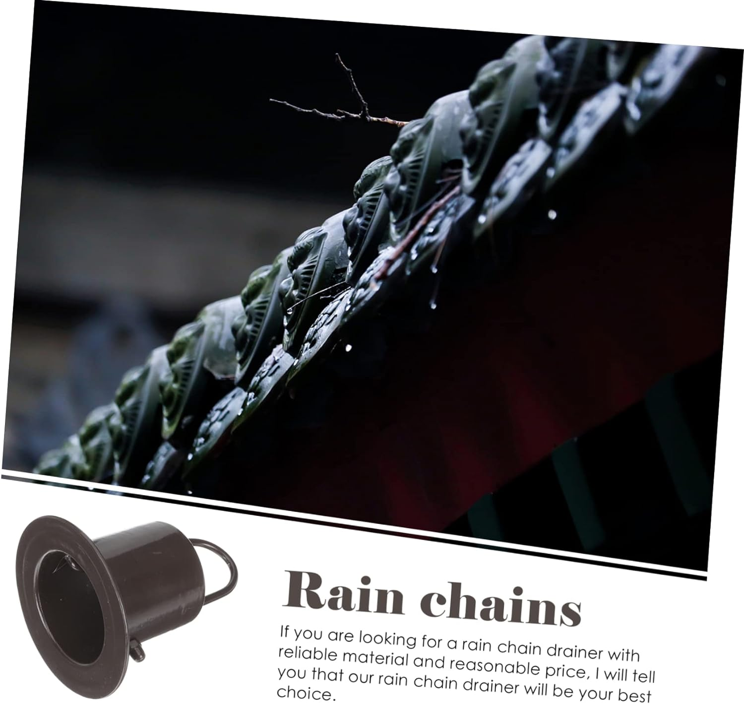 Yardenfun Rain Chain Installation Hook for Outdoor Garden Aluminum Alloy Material for Rain Chain Drain Adapter and Decorative Chimes Cups image number 6