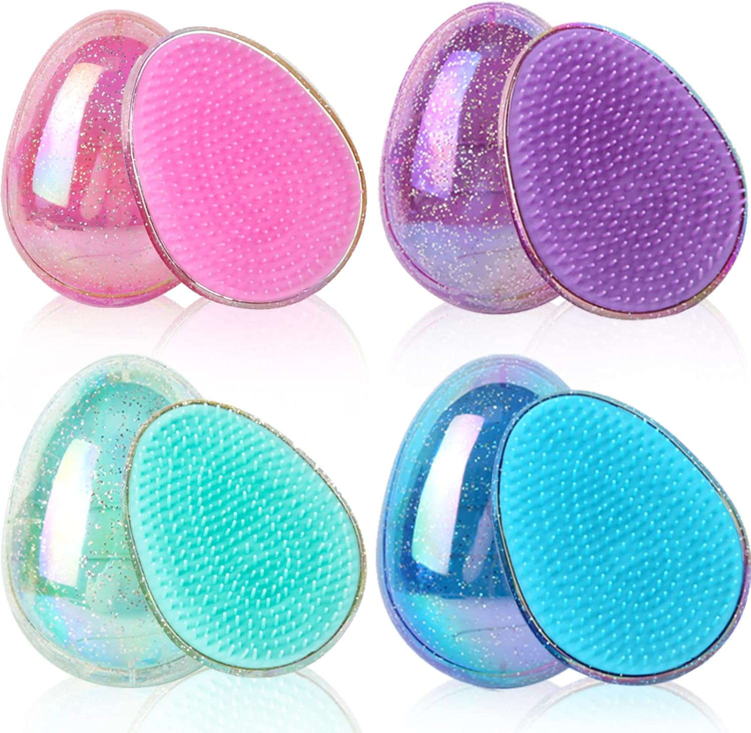 Pack of 4 Hair Brush without Pulling Brush without Handle Detangler Brush Professional Detangling Brush Antistatic Detangling Brush for Girls Women Children Head Massage Brush Suitable for All Hair Types image number 5