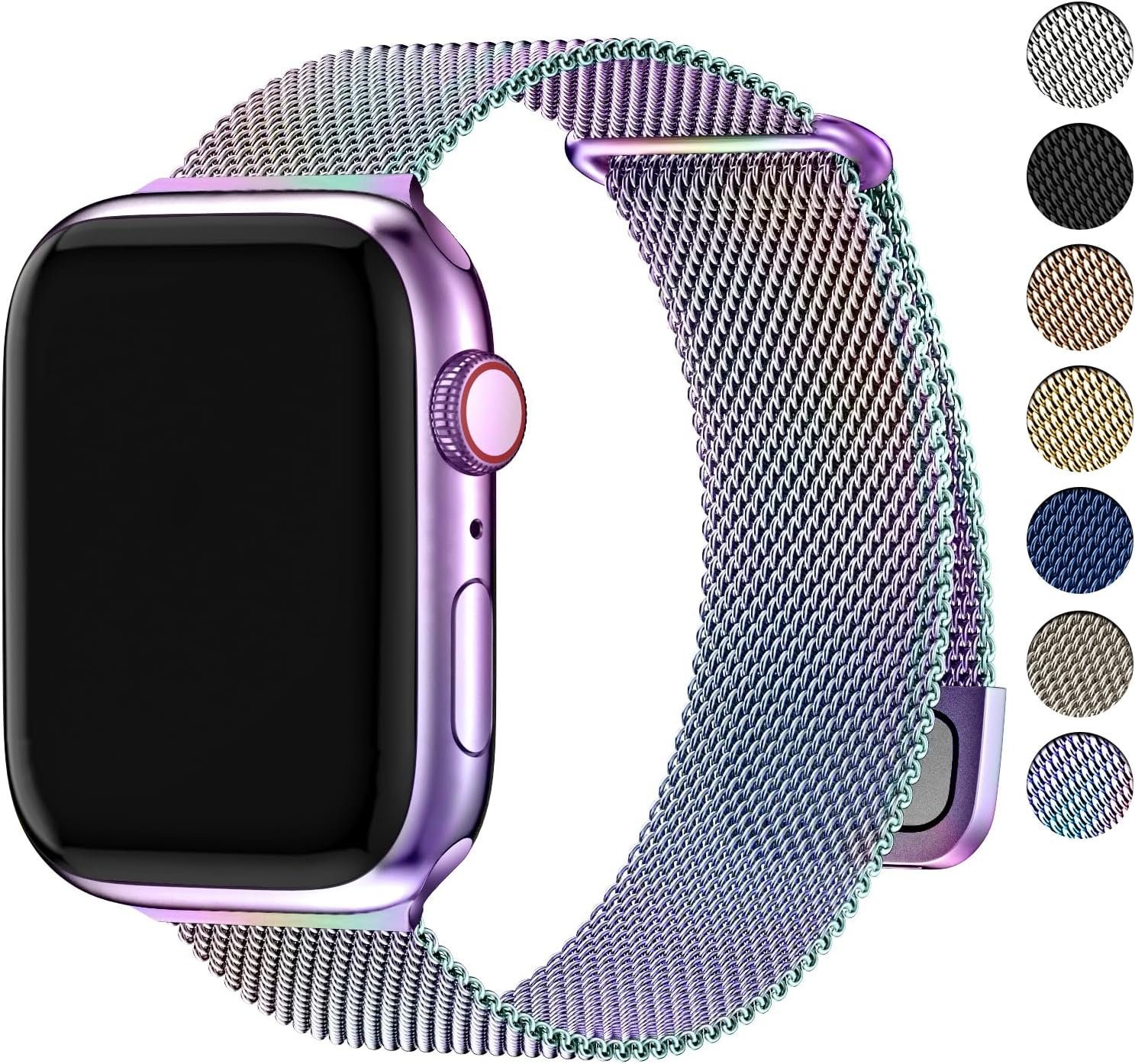 Fullmosa Compatible with Apple Watch Band 49Mm 46Mm 45Mm 44Mm 42Mm 41Mm 40Mm 38Mm Women Men, Stainless Steel Milanese Loop Replacement Iwatch Bands Ultra 3/2/1 Series 11 10 9 8 7 6 5 4 3 2 1 SE 3/2/1