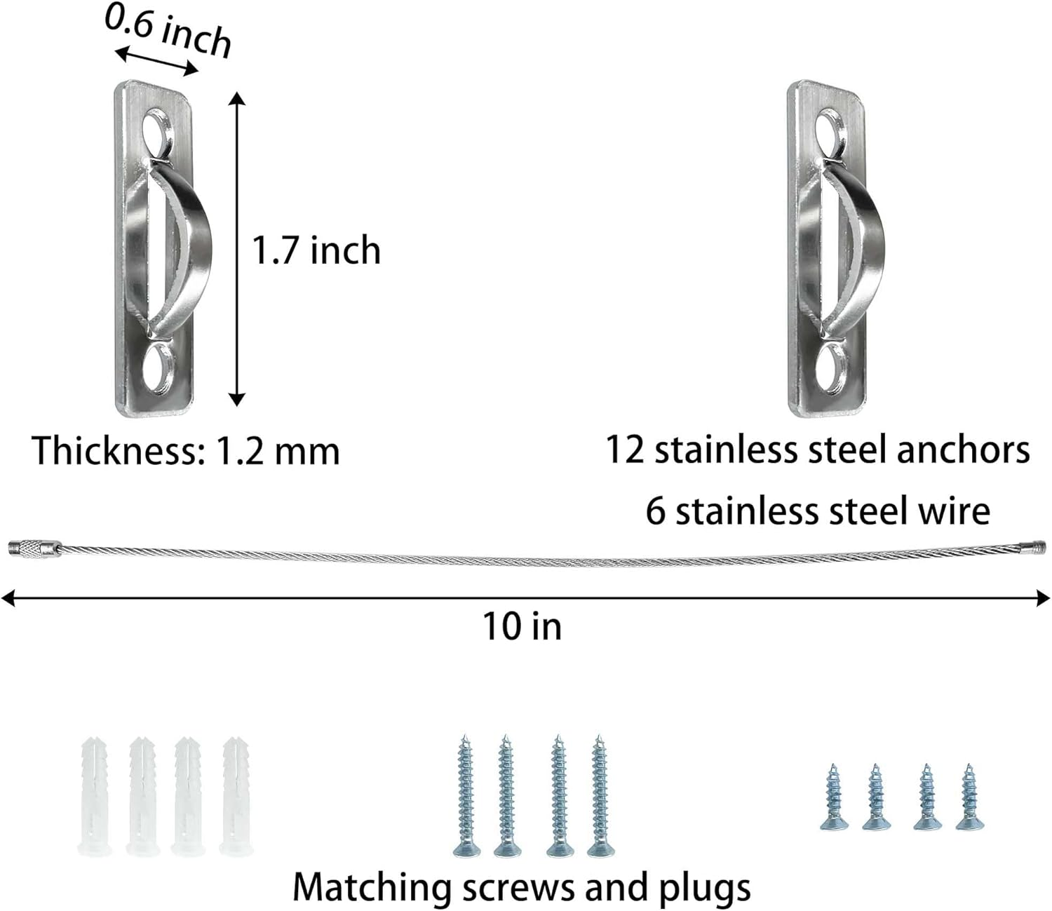 6 Sets anti Tip Furniture Anchors for Baby Proofing, Earthquake Straps, Furniture Secure to Wall Anchors, Childproof and Home Safety, 10In image number 6