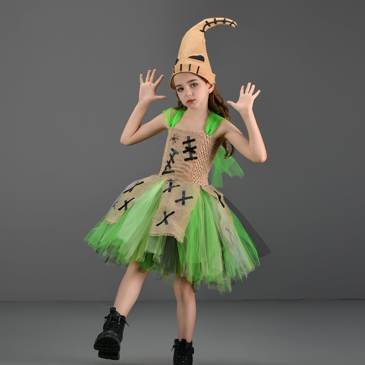 IBTOM CASTLE Cavegirl Costume Kids Indian Girls Animal Costumes for Halloween Tutu Role Play Fancy Princess Dress Party Outfits Set