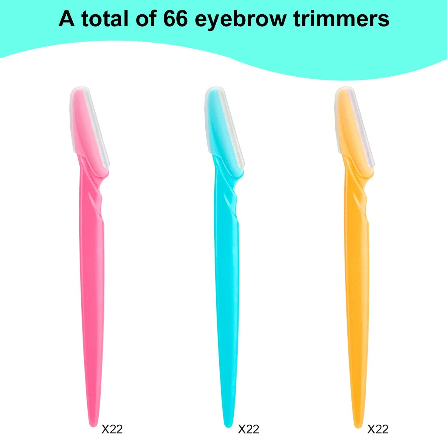 66PCS Eyebrow Razor and Face Razor for Women and Men, Eyebrow Hair Trimmer and Shaver With.