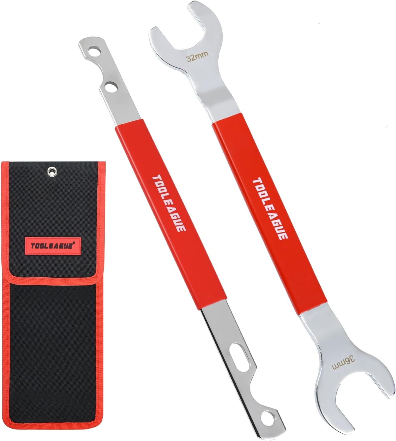 TOOLEAGUE 2Pcs Fan Clutch Wrench Set,32Mm & 36Mm Wrenches,Fan Clutch Removal Tool Kit,Compatible with Bmw,Ford,Gm,Chevrolet Water Pump Pulley Holder and Nut Water Hub Removal image number 2