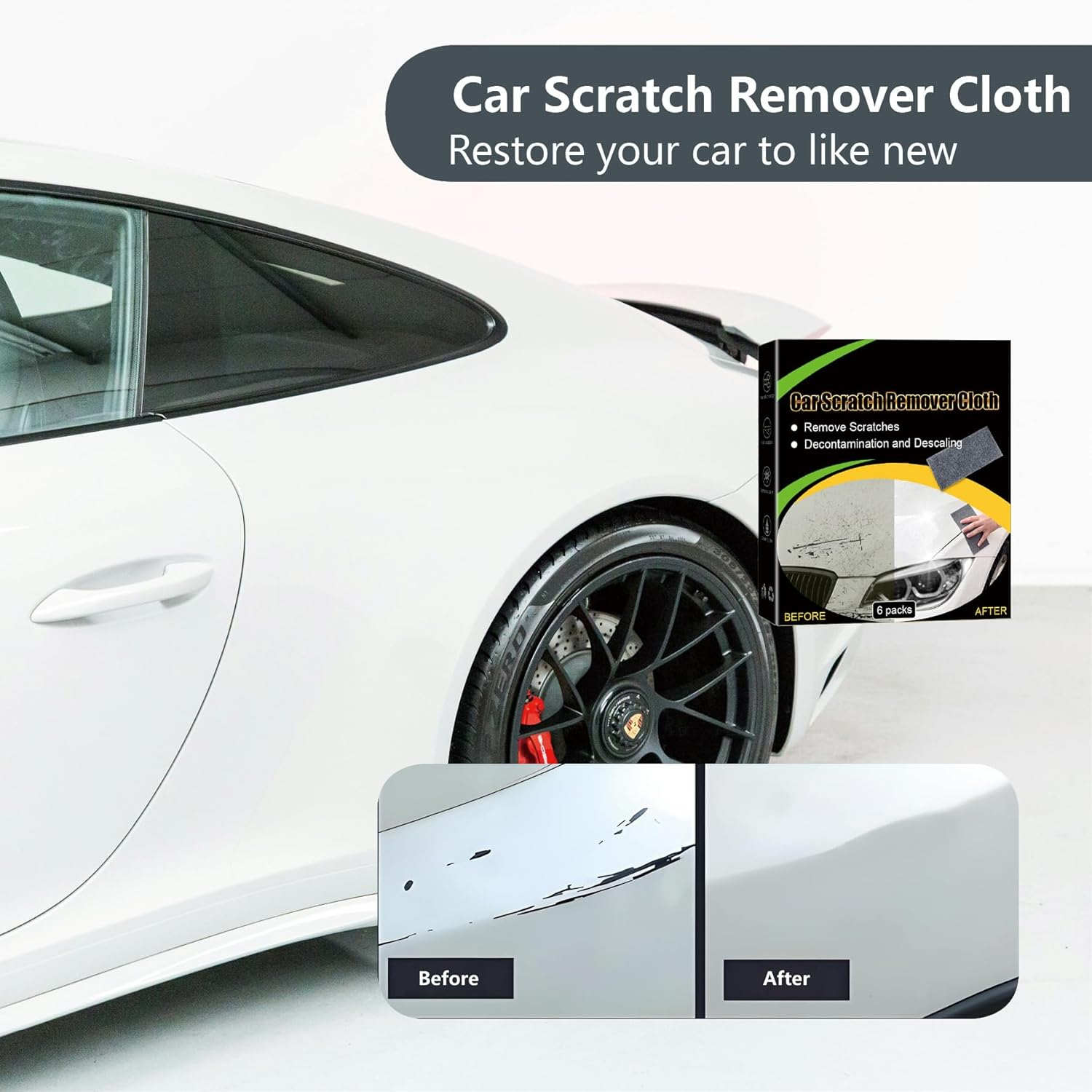 POKITA X Nano Sparkle Cloth Car Scratch Remover &ndash; 6 Packs, Nanosparkle Cloth for Light & Deep Scratches, Water Spots, Surface Repair &ndash; Safe for All Vehicle image number 6