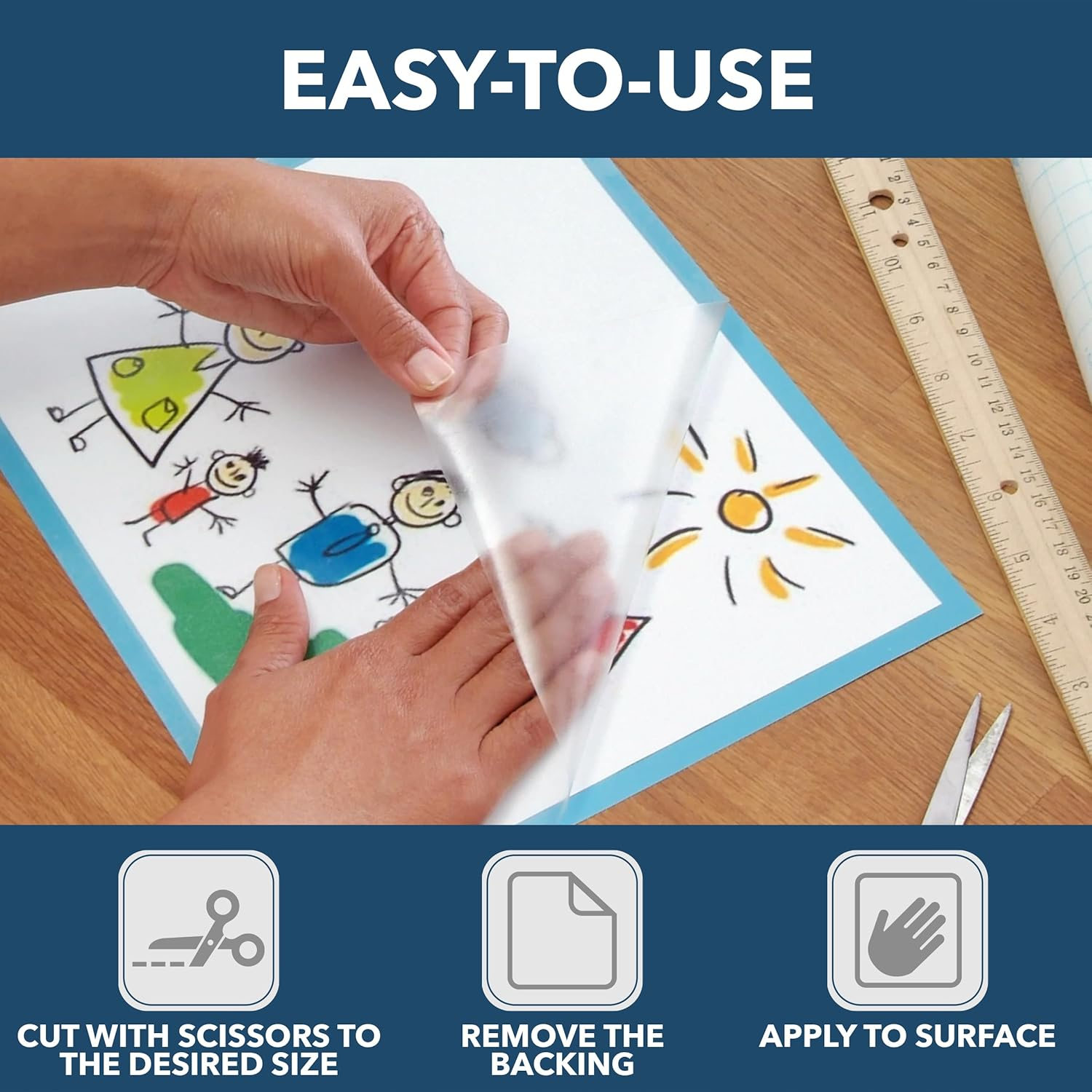 Con-Tact Brand Clear Cover Adhesive Covering, Clear, 18" X 50 Ft, Matte image number 6