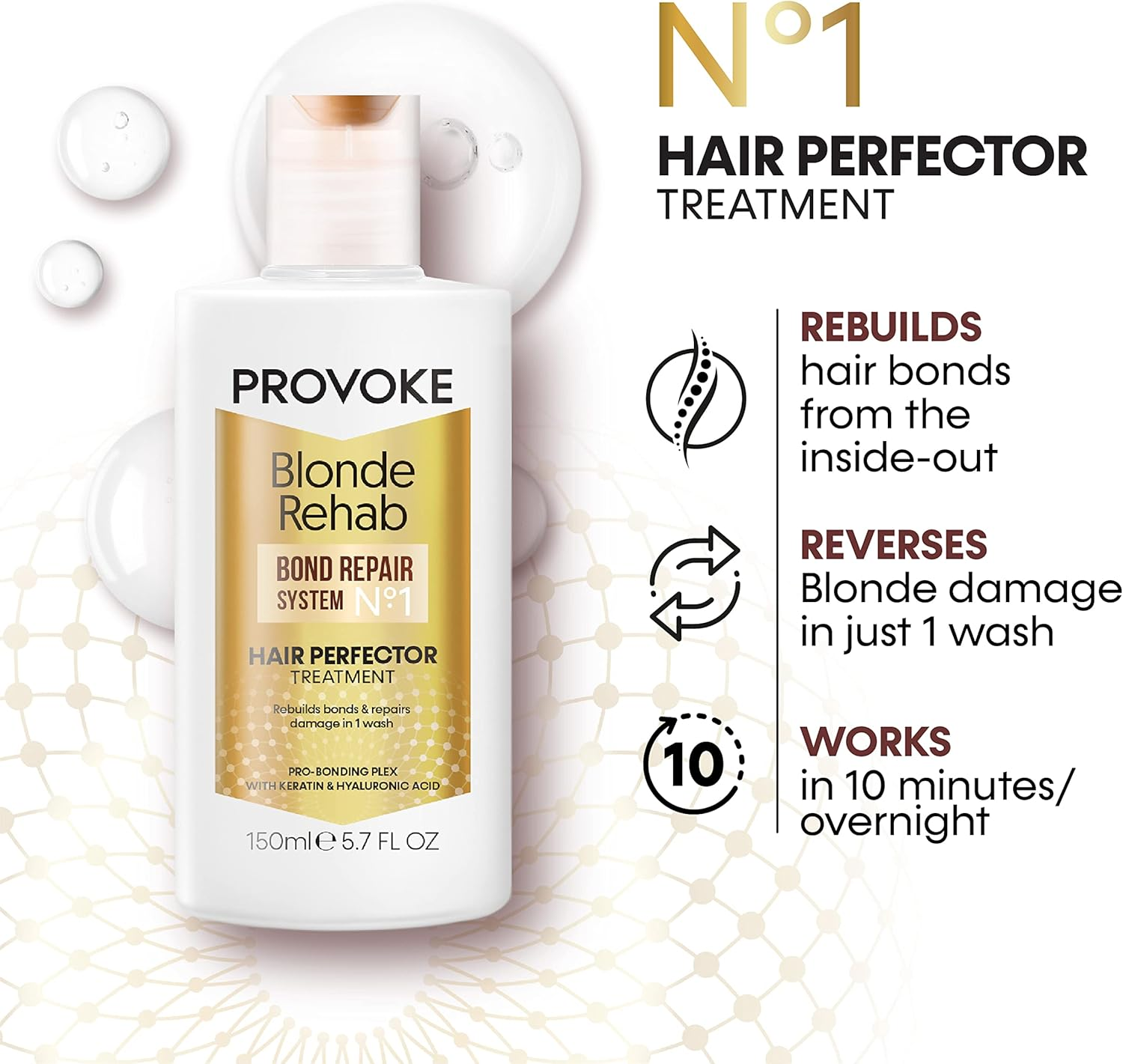 Provoke Blonde Rehab Bond Repair System No.1 Hair Perfector Treatment, 150 Ml image number 5