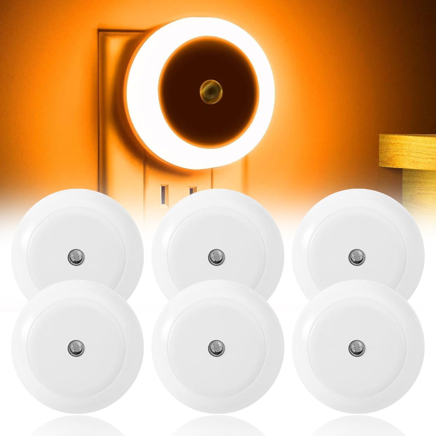 GIOD LED Night Light, 6-Pack Plug in Indoor Intelligent Control Sensor Light, Plug-In Children'S Wall, Suitable for Bedrooms, Kitchens, Bathrooms, and Stairs, Dusk to Dawn Sensor