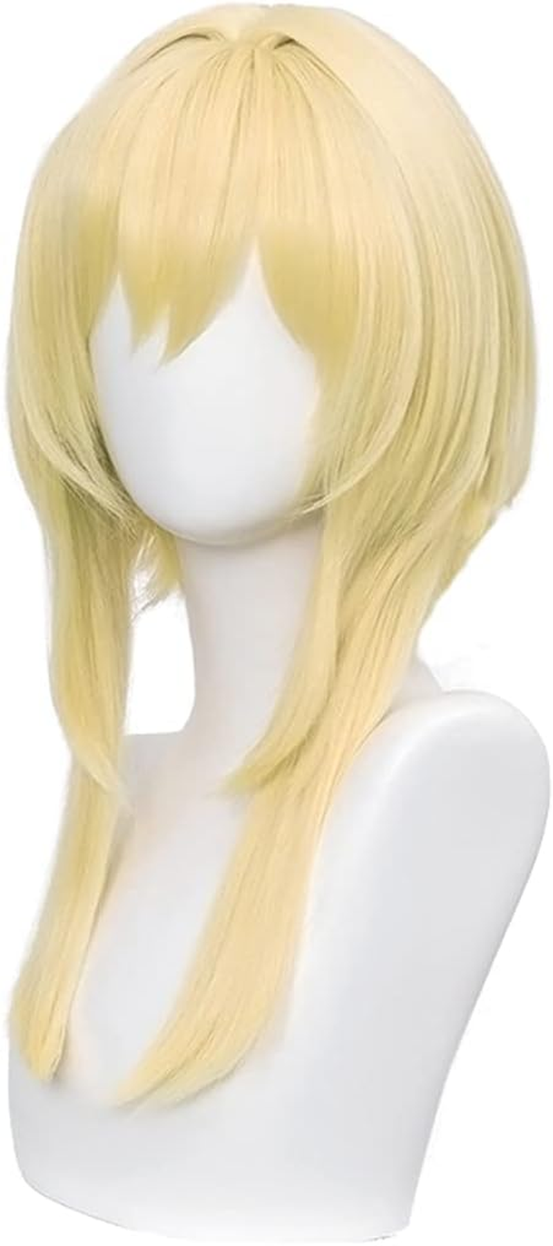 LABEAUT&Eacute; Anime Yellow Wig for Lumine Cosplay Wig Blonde Straight Hair with Bangs + Cap (Traveler-Lumine) - Blonde - Barbara image number 3
