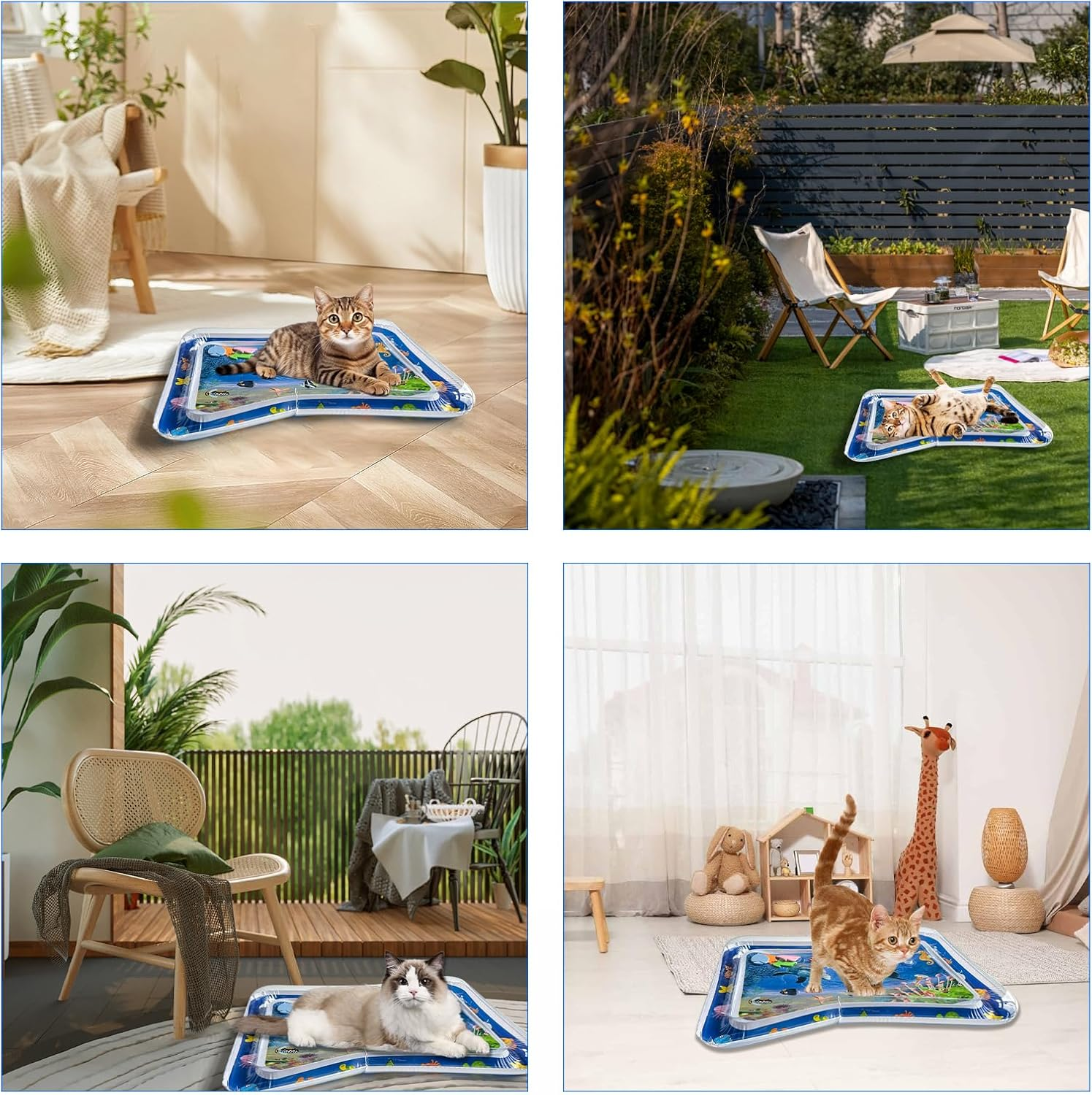 Water Sensory Play Mat Cat, Sensory Water Playmat Cats Dogs, Thickened Water Play Mat Cat, Aquarium Themes, Tummys Time Water Mat for Dogs and Pets image number 4