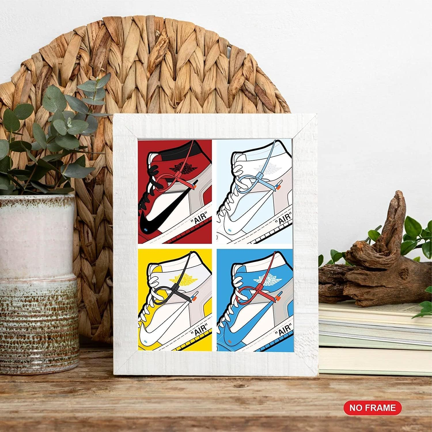 SYCART&reg; - Hypebeast Sneaker Poster, Set of 6 UNFRAMED 8X10 Inches, Air Jordan Wall Art, Air Jordan Shoes Wall Decor, Hypebeast Sneaker Poster for Room, Micheal J Shoe Prints , AJ Room Decor, AJ image number 3