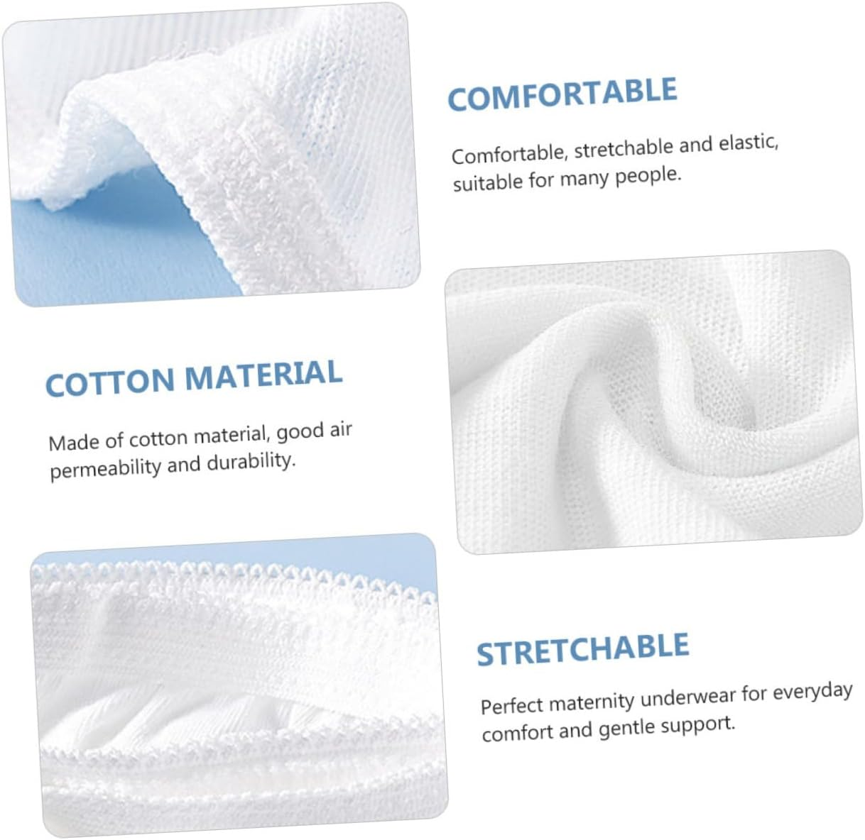 BESTYASH 5Pcs Pregnant Woman Underwear Breathable Underwear Outdoor Women Briefs Womens White image number 5