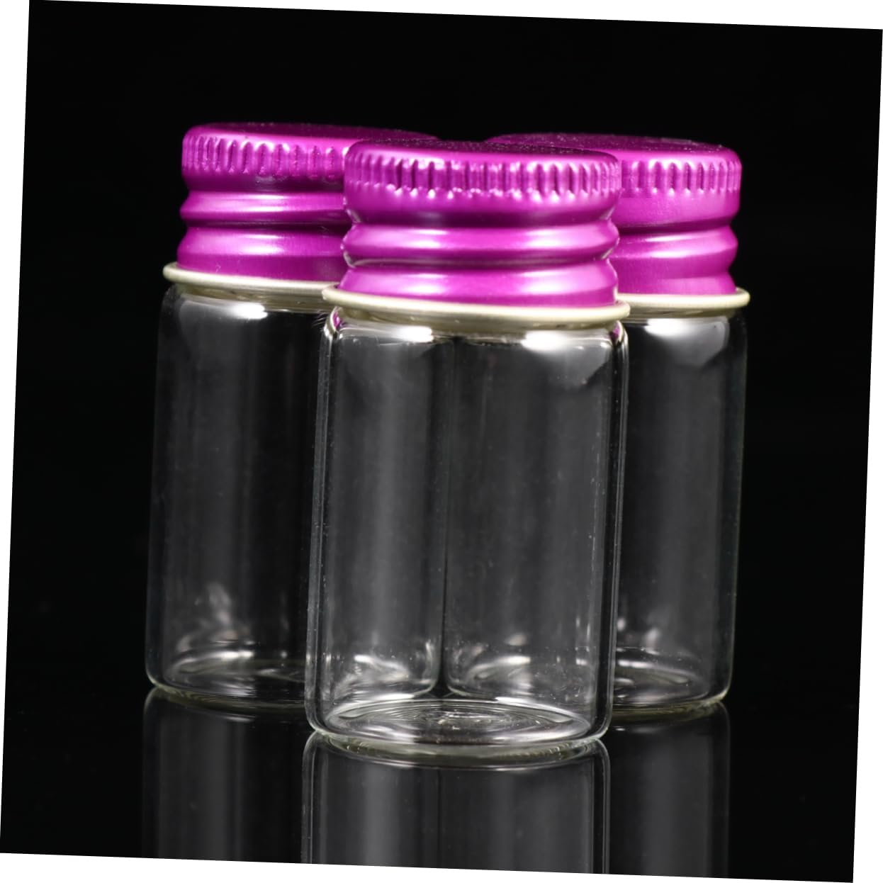 HAPINARY Glass Storage Bottles with Aluminum Screw Caps Airtight Sealed Transparent Bottles for Ink and Liquids Rosy with Plastic Box and Easy to Open image number 6