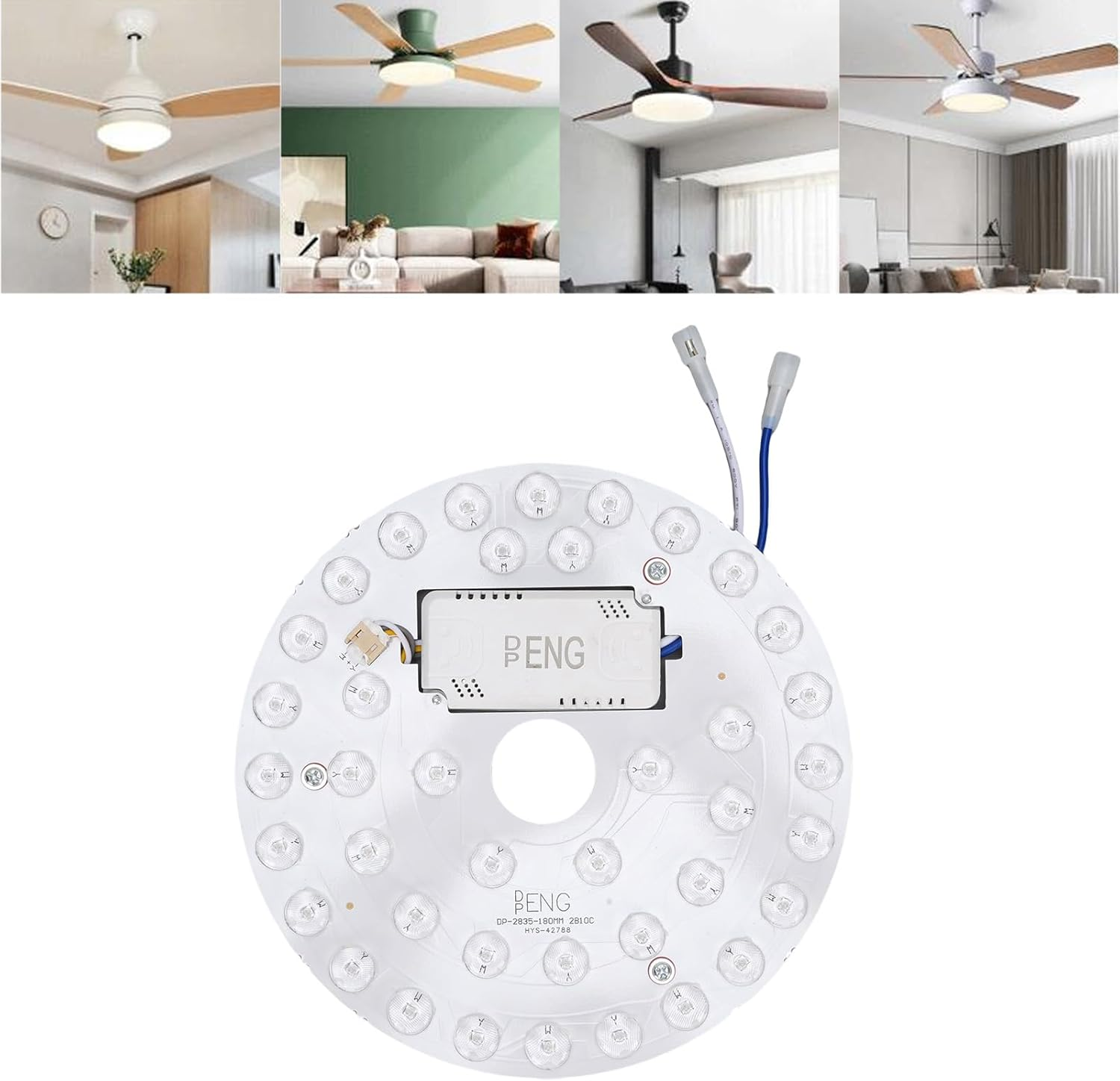 Generic 7.1 Inch LED Retrofit Light Kit for Ceiling Fan, Magnetic Ceiling Fan LED Light Replacement, 18W 3CCT 3000K 4200K 6500K, Panel for Bedroom, Living Room, Round image number 5