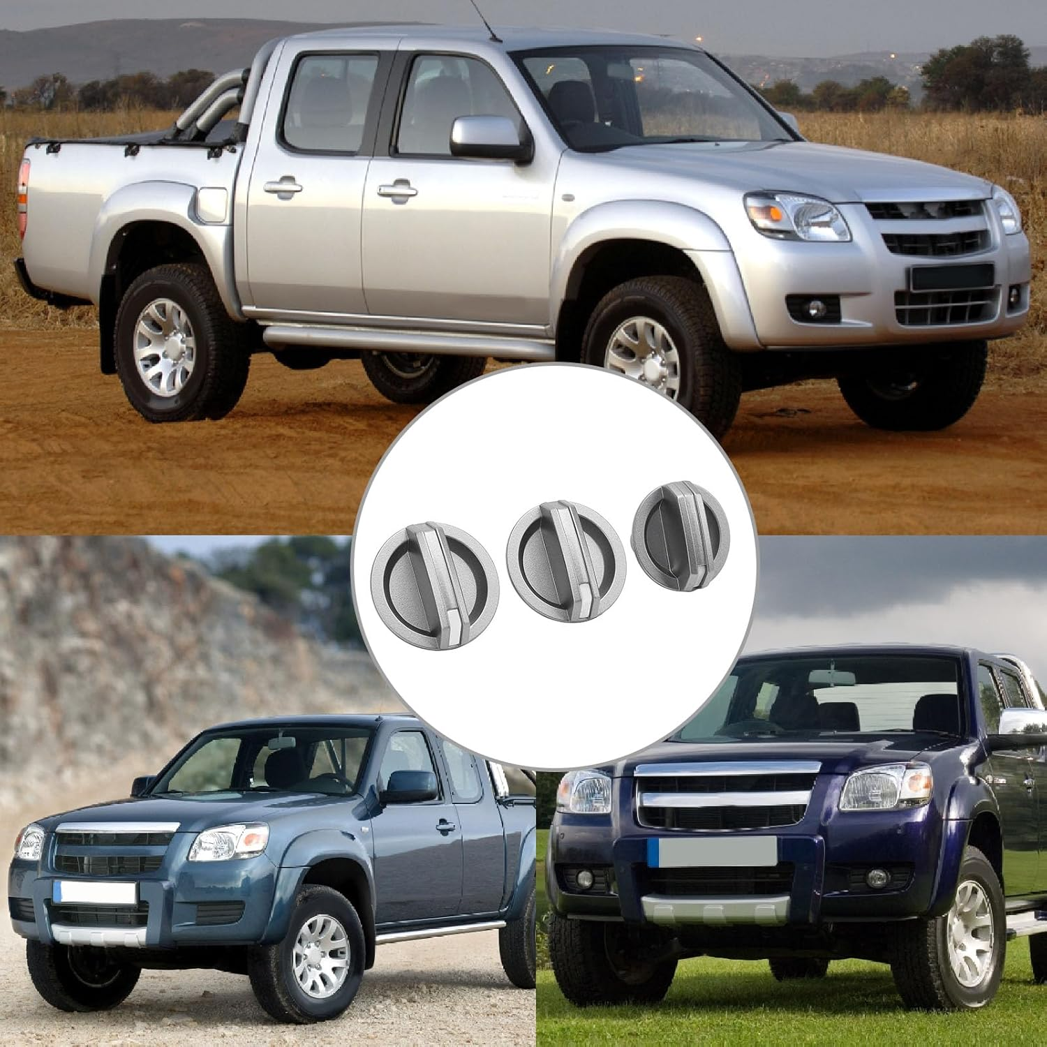 AC Climate Control Knob, 3PCS AC Heater Fan Control Knob Switch AC Heater Fan Control Knobs AC Temperature Control Knob UB9B 61-195, 4980165, UB9B61195 for Ranger 2009-2012 image number 6