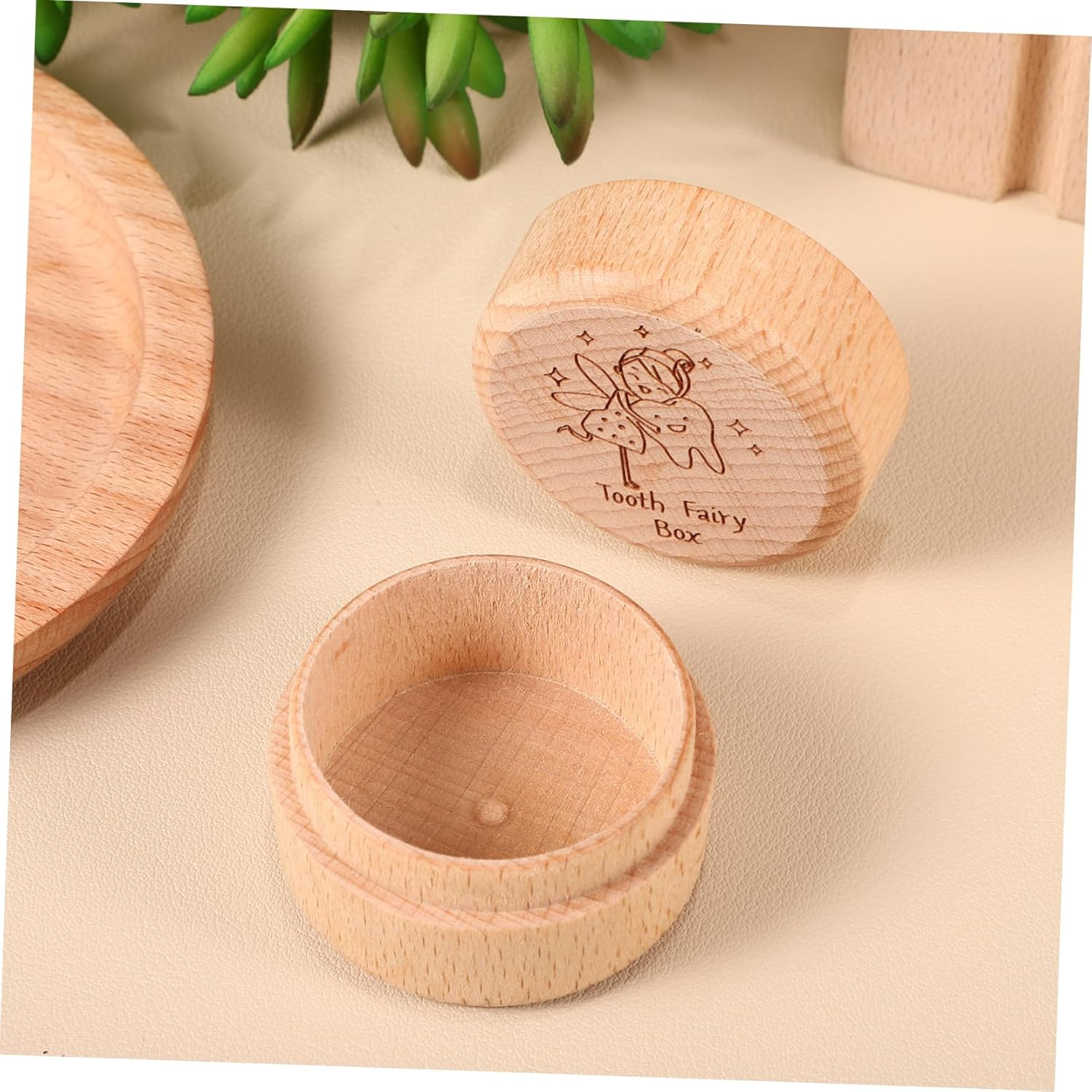 Wooden Tooth Keepsake Box Baby Tooth Holder for Boys and Girls Boys Girls Lost Storage Organizer Memory Keeper image number 3