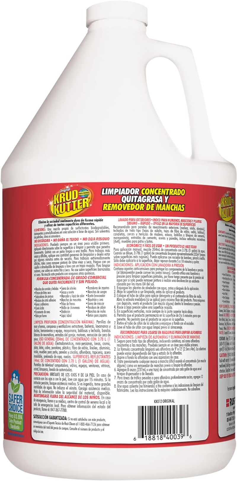 Krud Kutter Original Cleaner & Degreaser &ndash; All-Purpose, Biodegradable Stain Remover for Grease, Grime, Paint, & Tar, Safe for Use on Appliances, Walls, Upholstery & More, 3.78 Litre image number 2