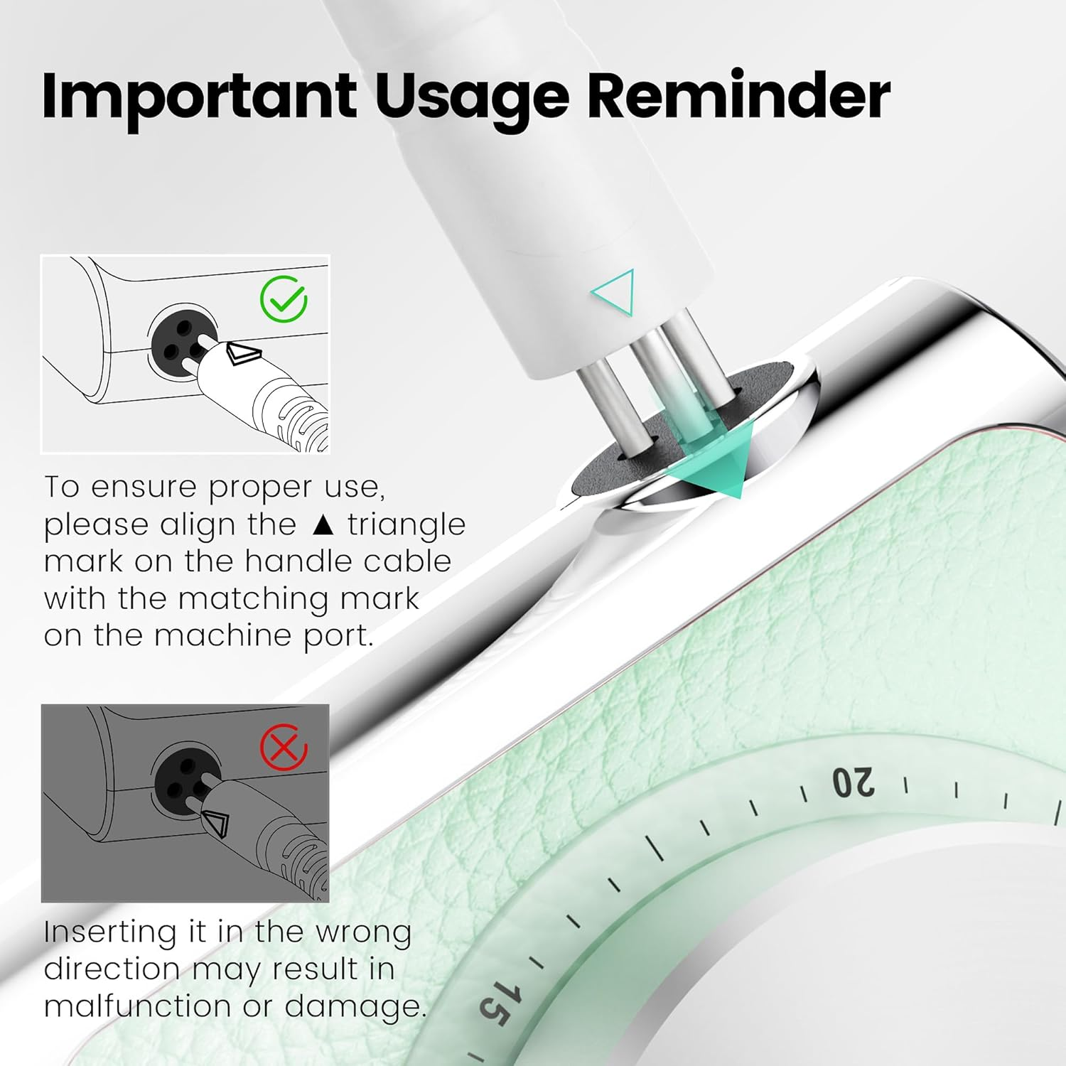 L'UGX Rechargeable Nail Drill Professional &ndash; Cordless Electric Nail File for Acrylic & Gel Nails 30000 RPM, Quiet & Smooth Efile for Manicure & Pedicure,Green image number 2