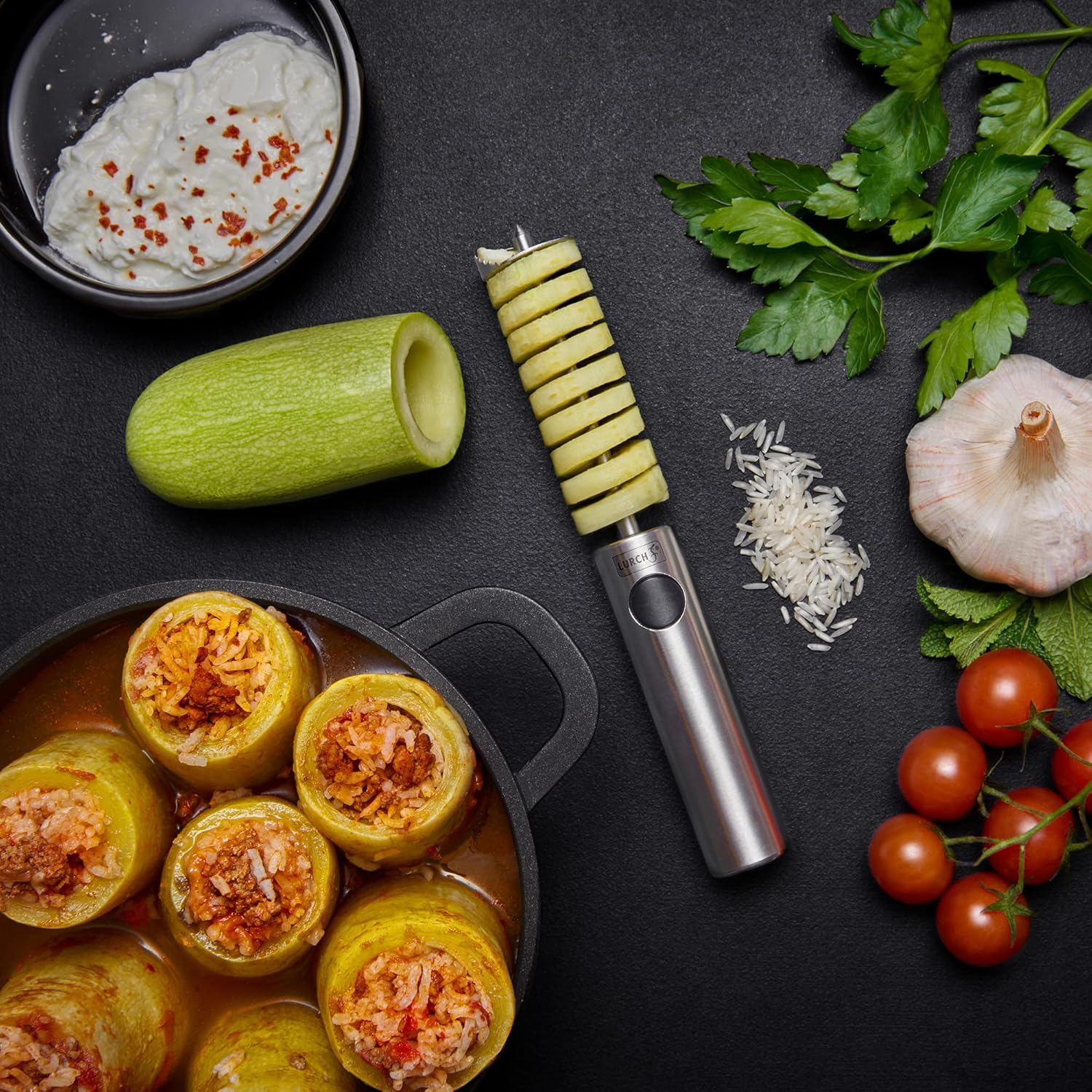 LURCH New Veggie Drill Twister Vegetable Fruit Corer Hollow Fill Stainless Steel image number 1